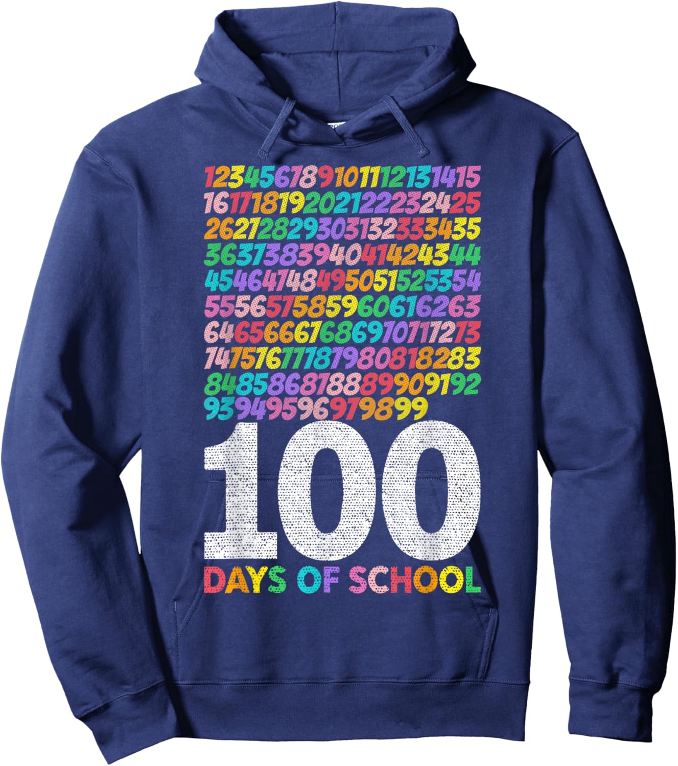 100 Days of School Boys Girls Kids Math Teacher Kindergarten Hoodie - Hoodie | Navy