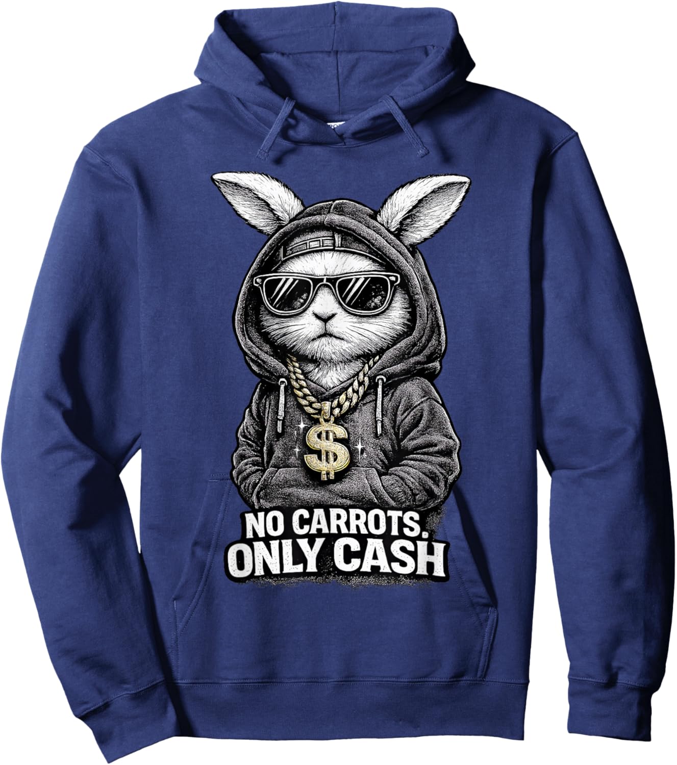 Funny Easter Bunny Shirt Streetwear Hip Hop Rabbit Hoodie - Hoodie | Navy
