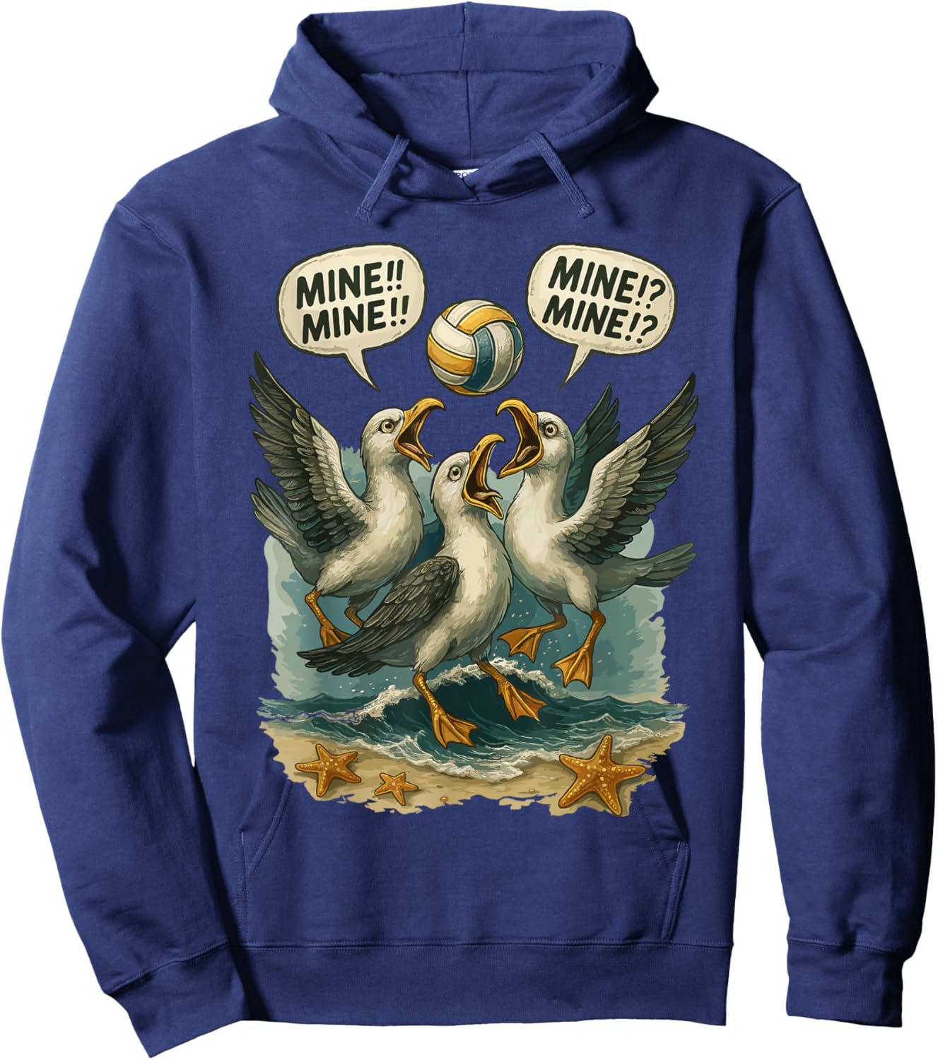 Volleyball Costume for Girls Women, Volleyball Seagull Mine Hoodie - Hoodie | Navy
