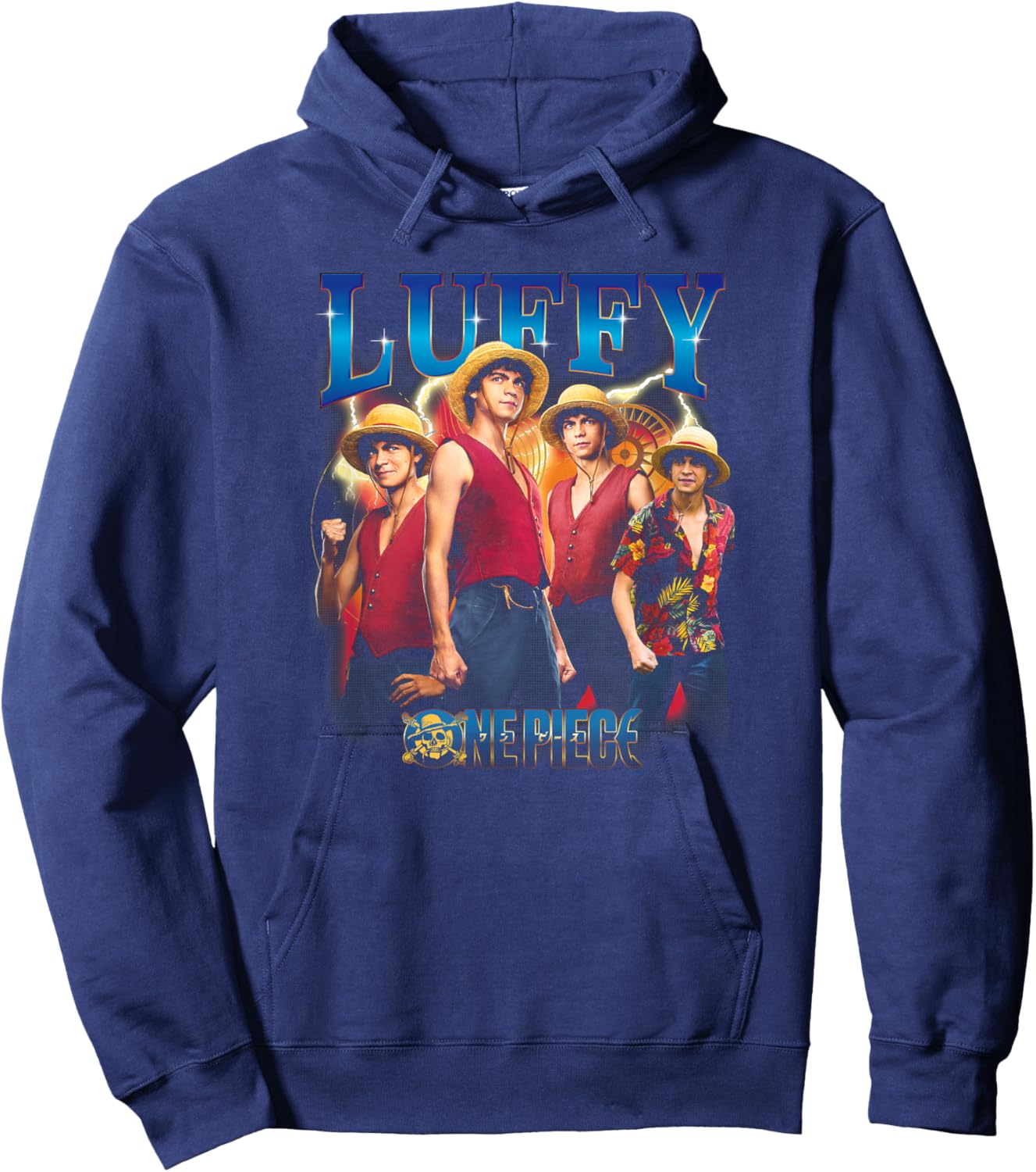 Netflix One Piece Luffy Heartthrob Officially Licensed Hoodie - Hoodie | Navy