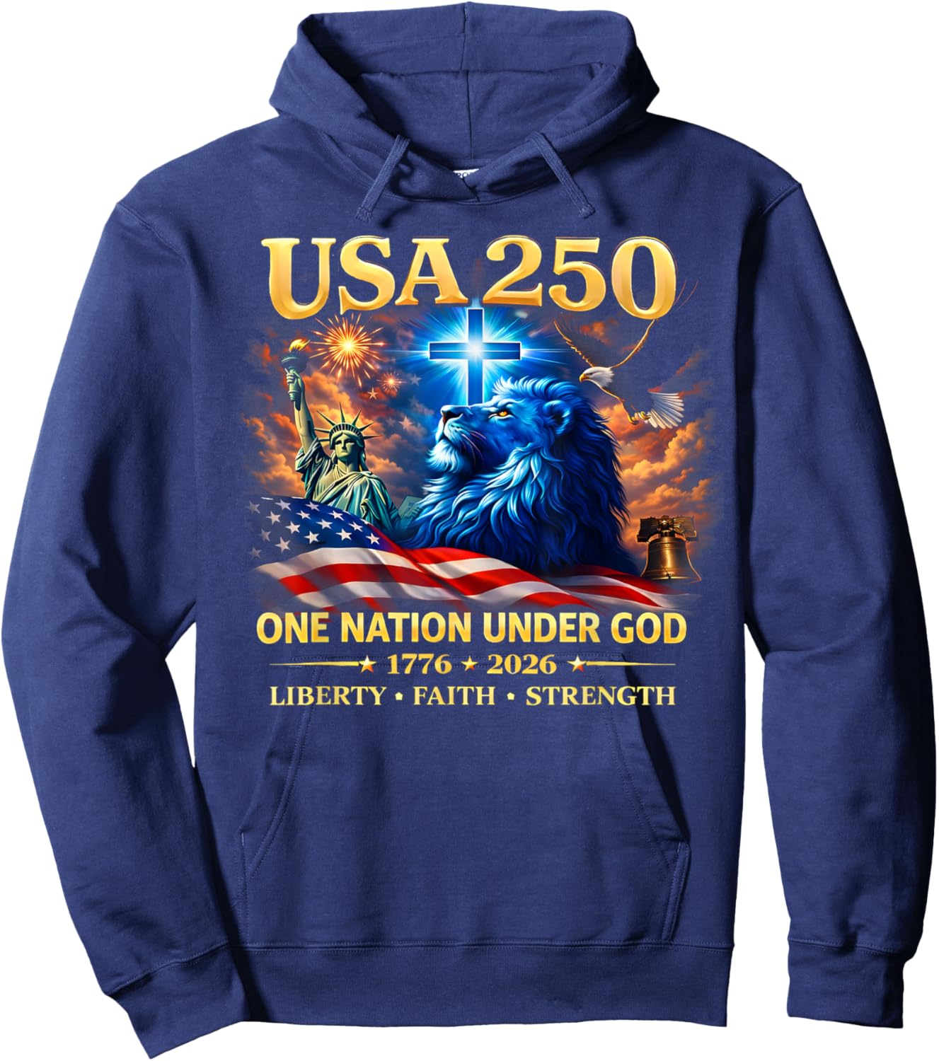 USA 250 One Nation Under God 1776 2026 Gift Women Hoodie - Hoodie | Navy