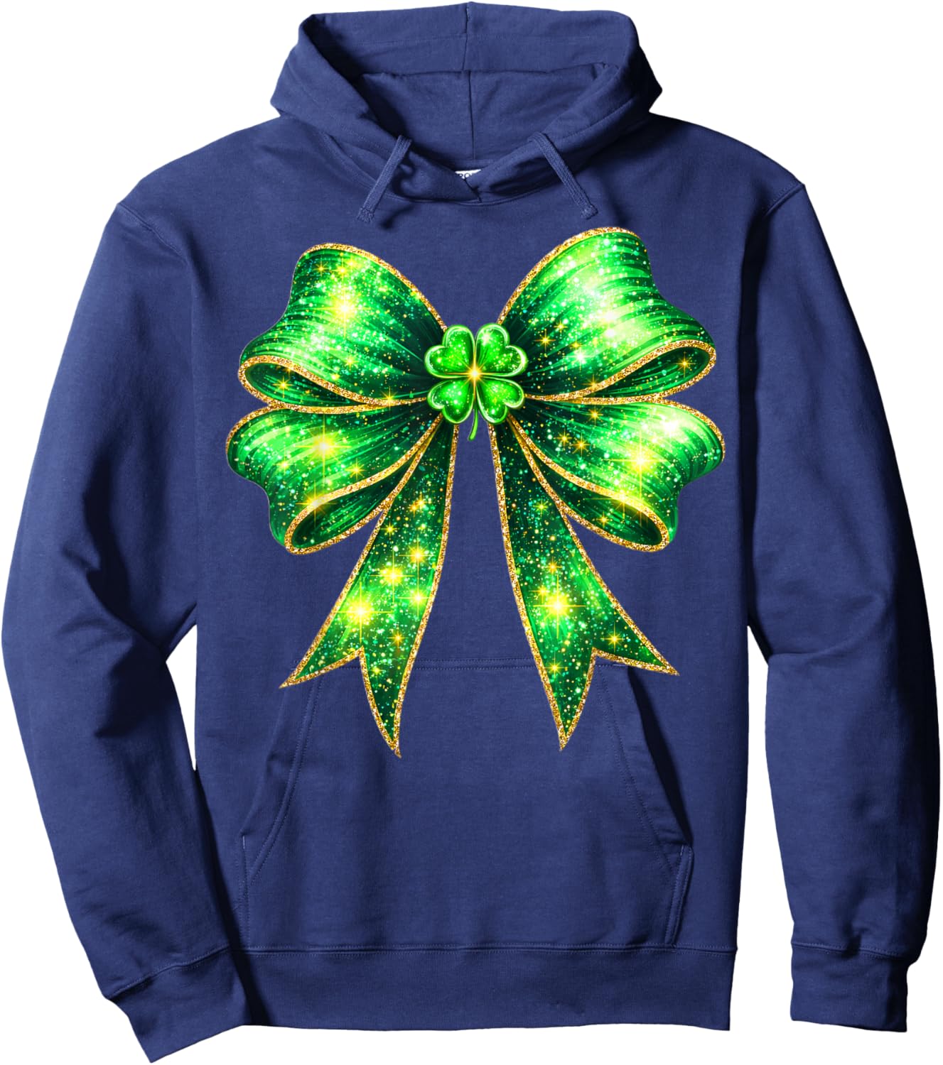 Cute Coquette Shamrock St Patricks Women Girl Kid Toddler Hoodie - Hoodie | Navy