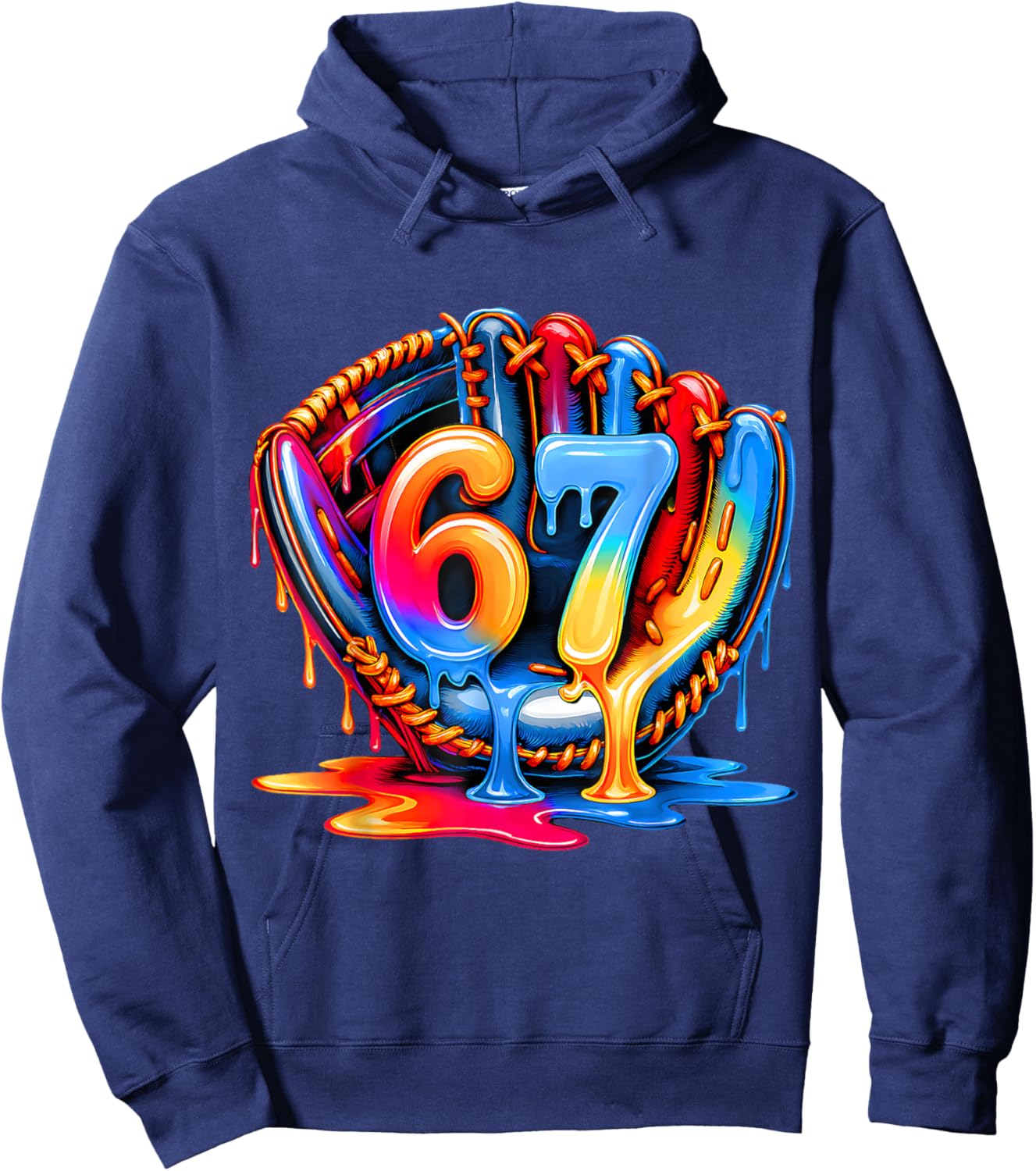67 Drip Baseball Life Style 101 Apparel Youth Drip Kids Meme Hoodie - Hoodie | Navy