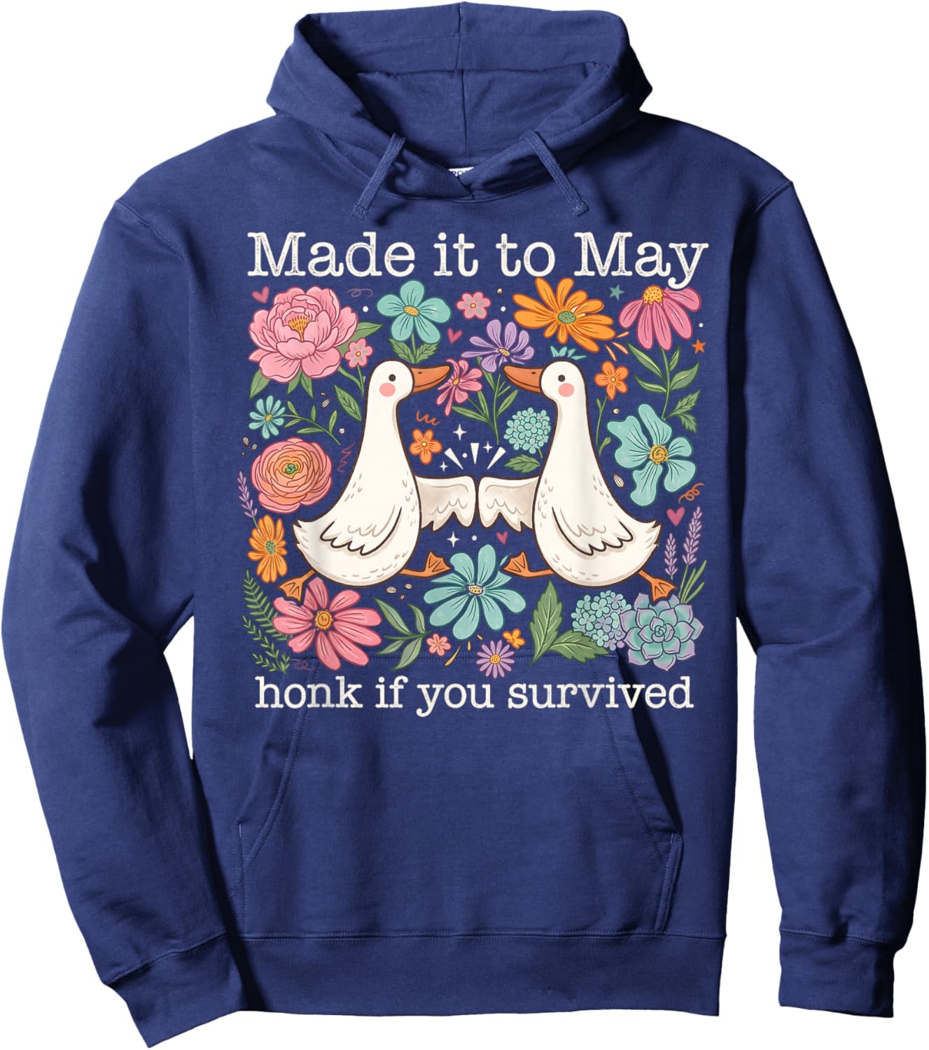 Last Day of School Funny Silly Goose Teacher Made It to May Hoodie - Hoodie | Navy