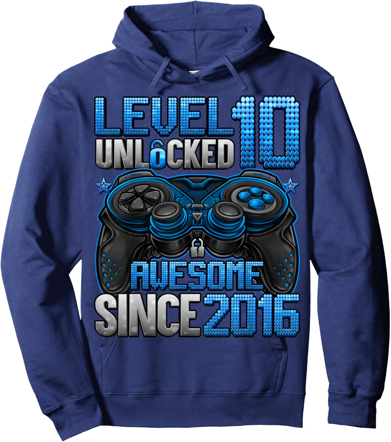 Level 10 Unlocked 10 Year Old Gifts Boys 10th Birthday Boy Hoodie - Hoodie | Navy