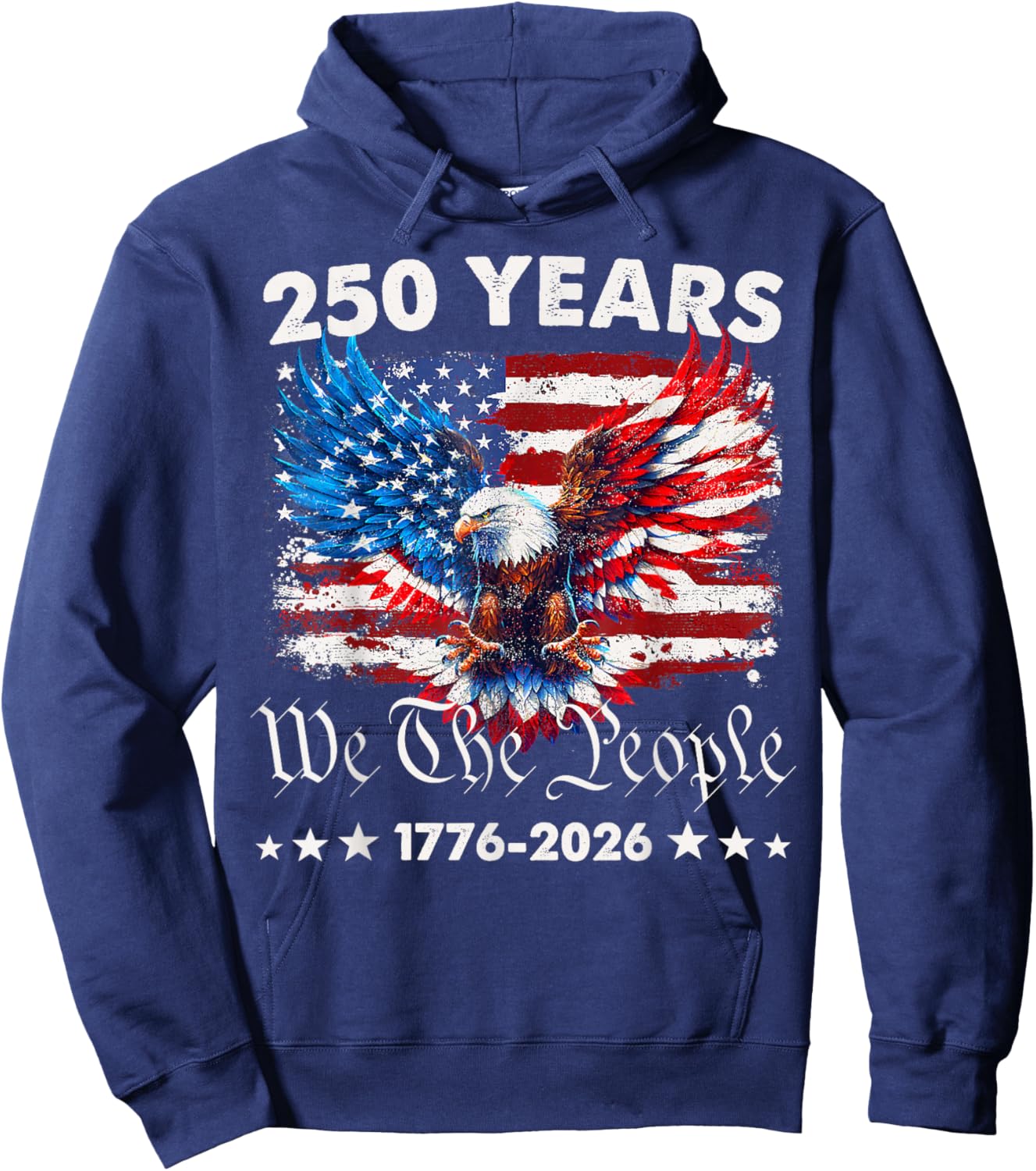 250 Years American 1776 2026 250th USA Birthday 4th of July Hoodie - Hoodie | Navy
