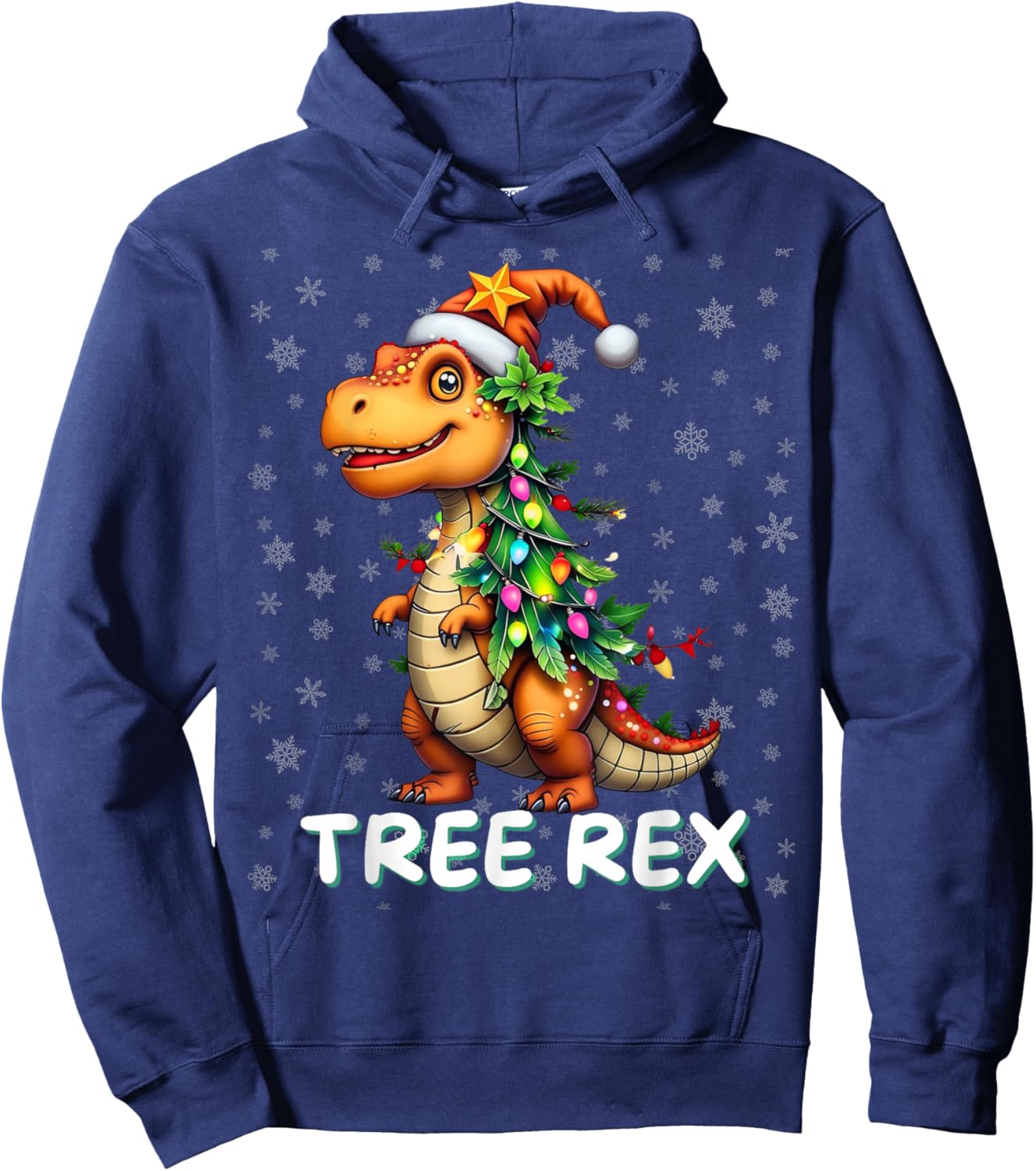 Fanny Christmasaurus Christmas Dinosaur Tree Rex Xmas Hoodie - Hoodie | Navy