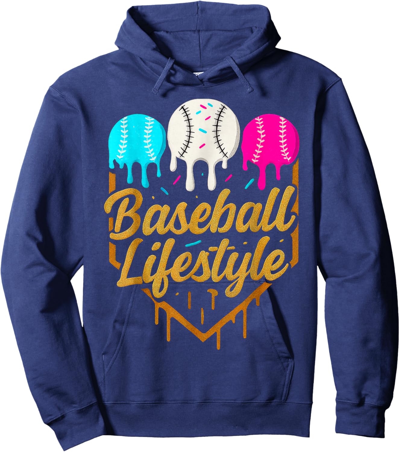 Baseball Lifestyle, Baseball Drip Icecream Hoodie - Hoodie | Navy