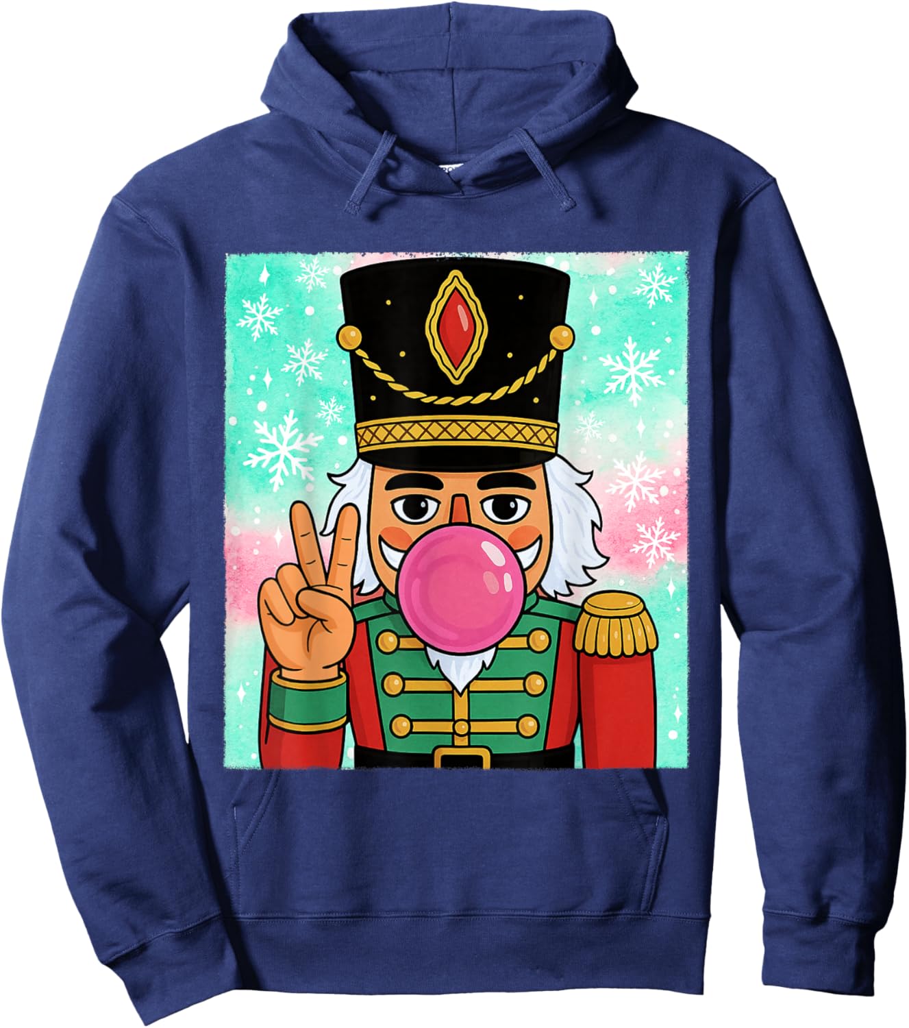 Funny Christmas Nutcracker Retro Vintage Xmas Holiday Women Hoodie - Hoodie | Navy