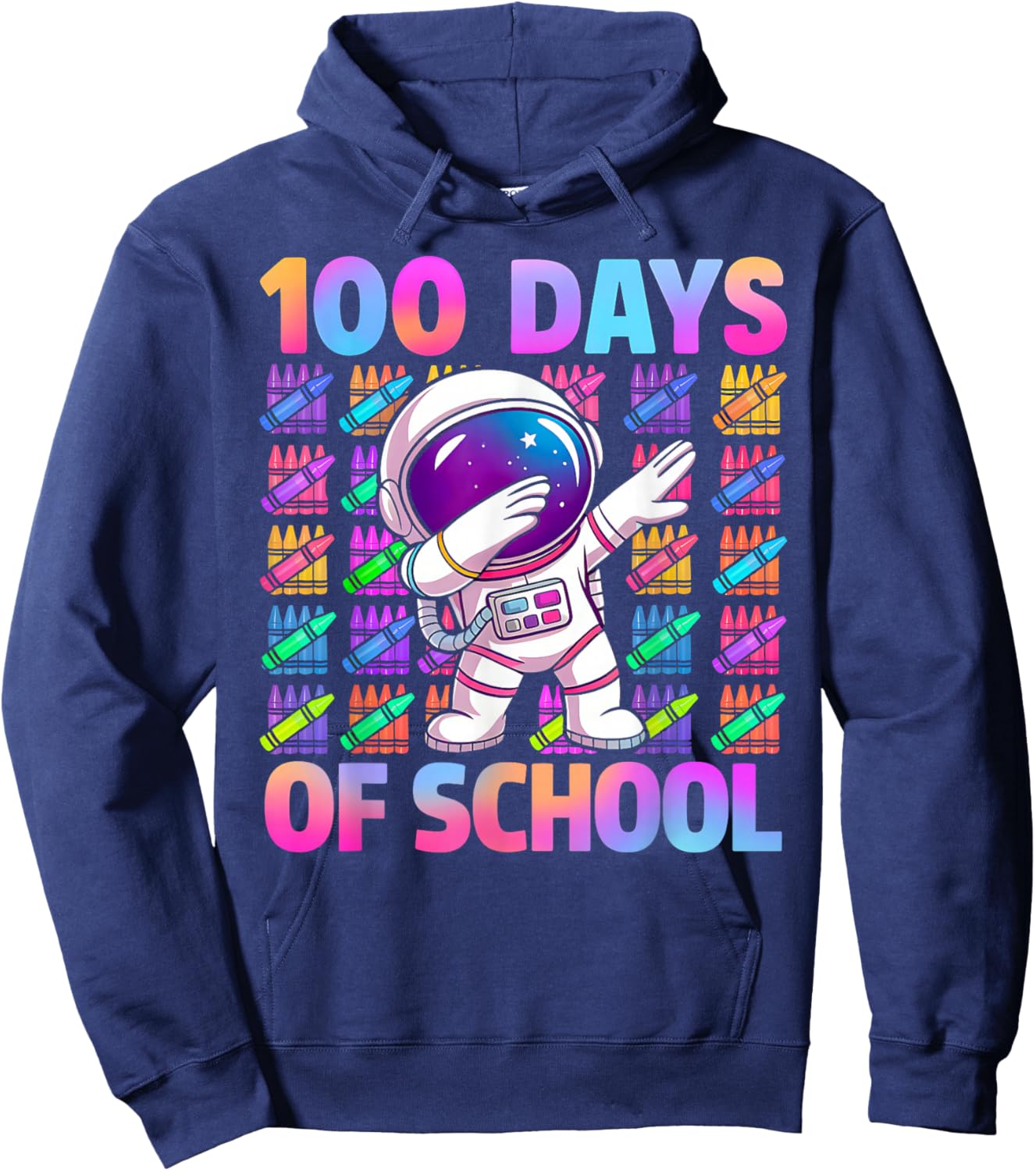 100 Days of School Space Astronaut 100th Day of School Boys Hoodie - Hoodie | Navy