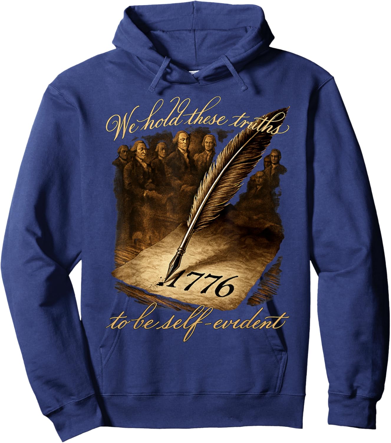 1776 Founding Fathers Declaration of Independence 250th Hoodie - Hoodie | Navy