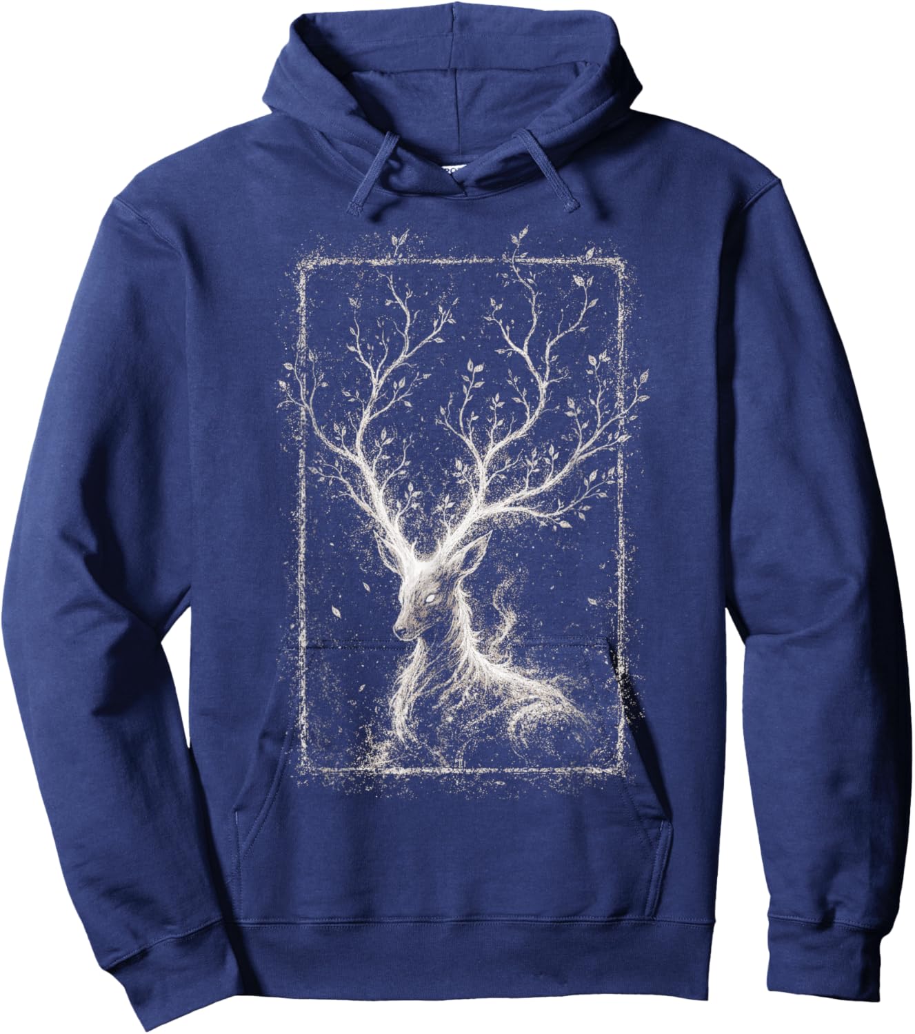 Spirit Deer Grunge Alt Fantasy Ethereal Forest Aesthetic Hoodie - Hoodie | Navy