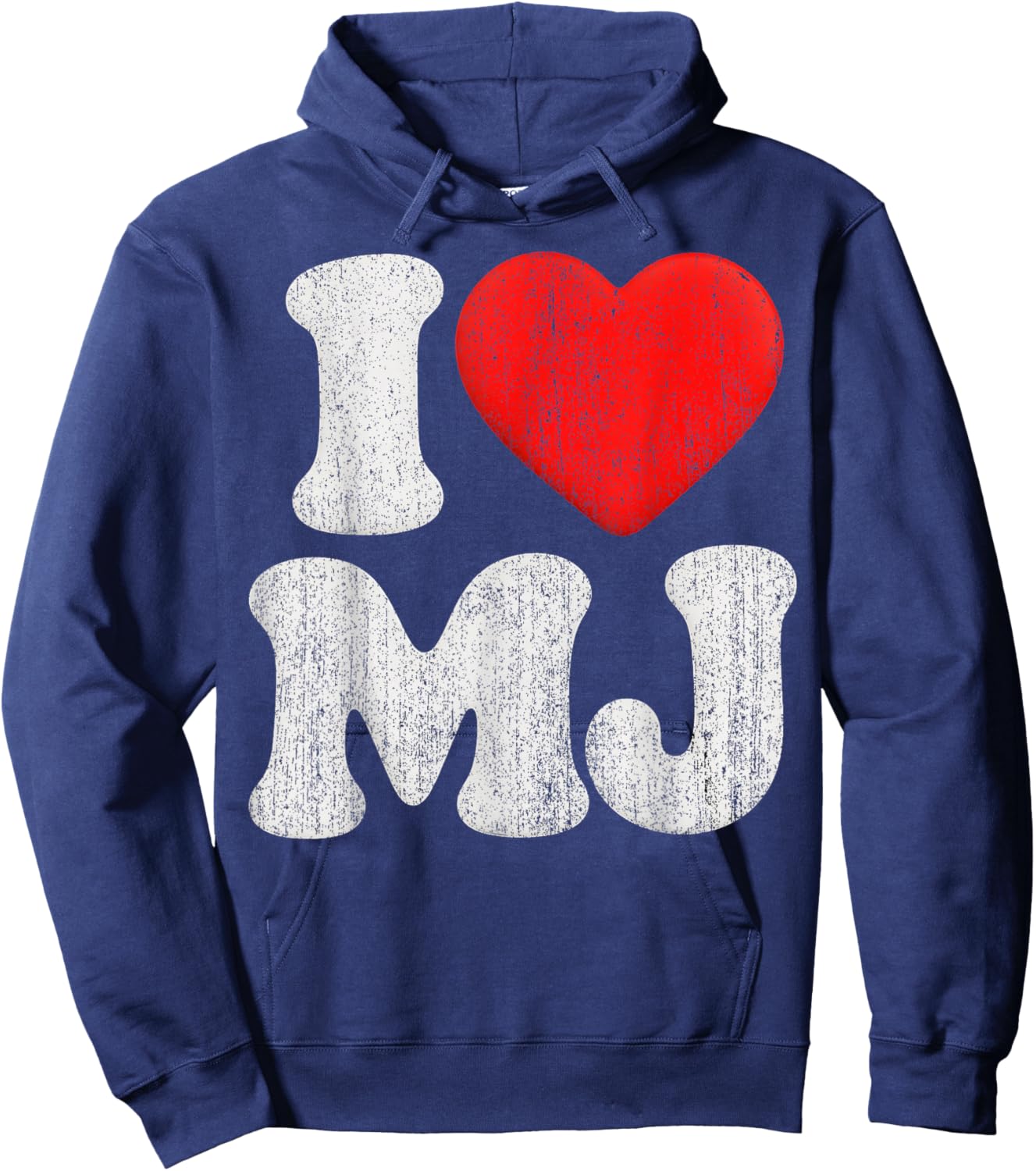 Retro I Love MJ Shirt, I Heart MJ Hoodie - Hoodie | Navy
