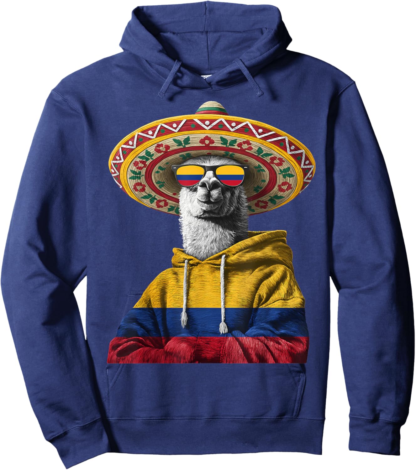 Colombia Flag Llama Alpaca Colombian Pride Colombian Roots Hoodie - Hoodie | Navy