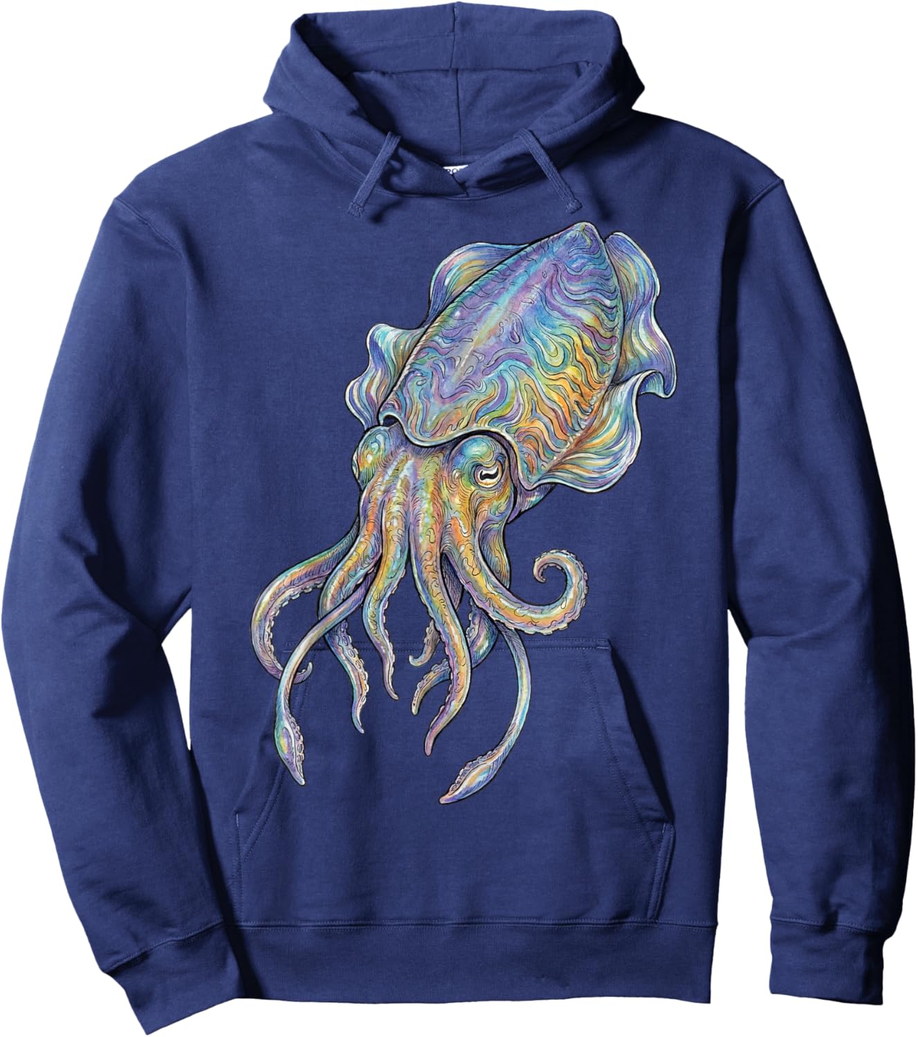 Cuttlefish Abstract Ocean Art Marine Life Colorful Hoodie - Hoodie | Navy