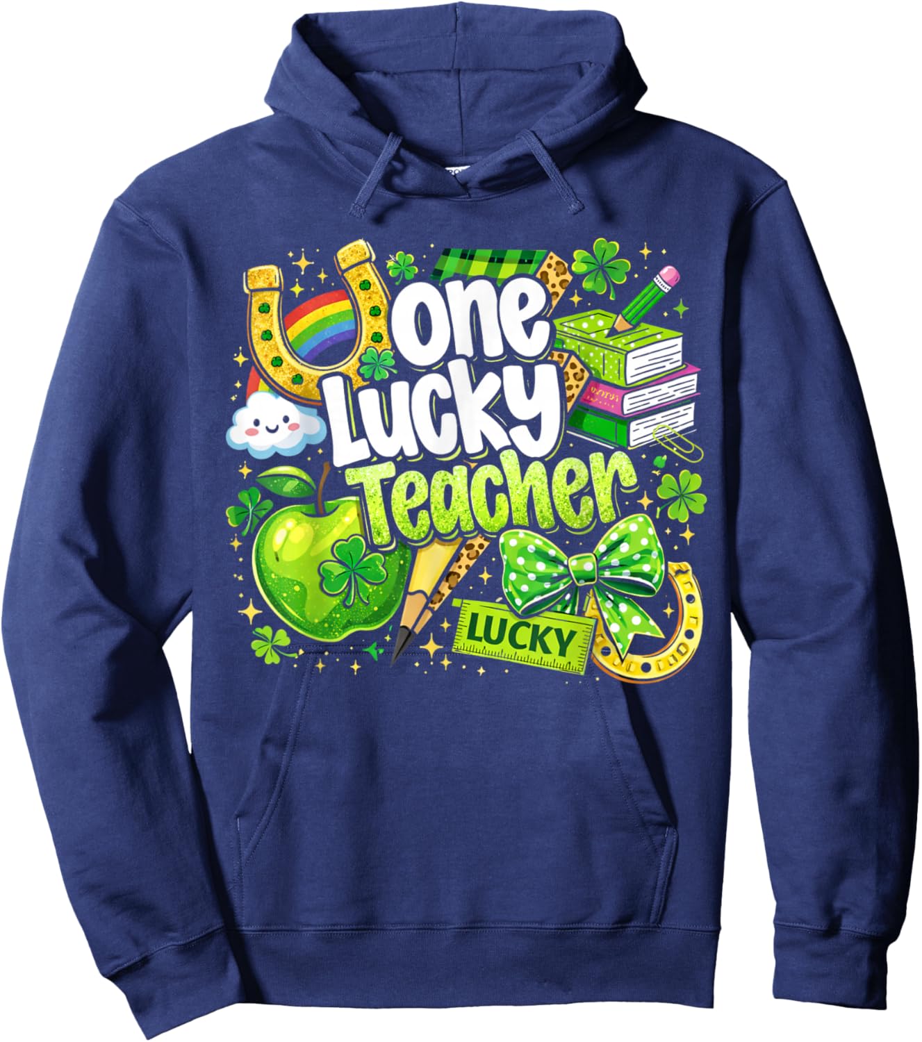 One Lucky Teacher St. Patrick's Day Irish Teacher Lucky Era Hoodie - Hoodie | Navy