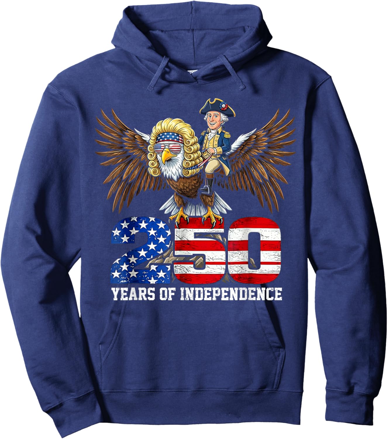 250 Years of Independence American Flag 250th Anniversary Hoodie - Hoodie | Navy