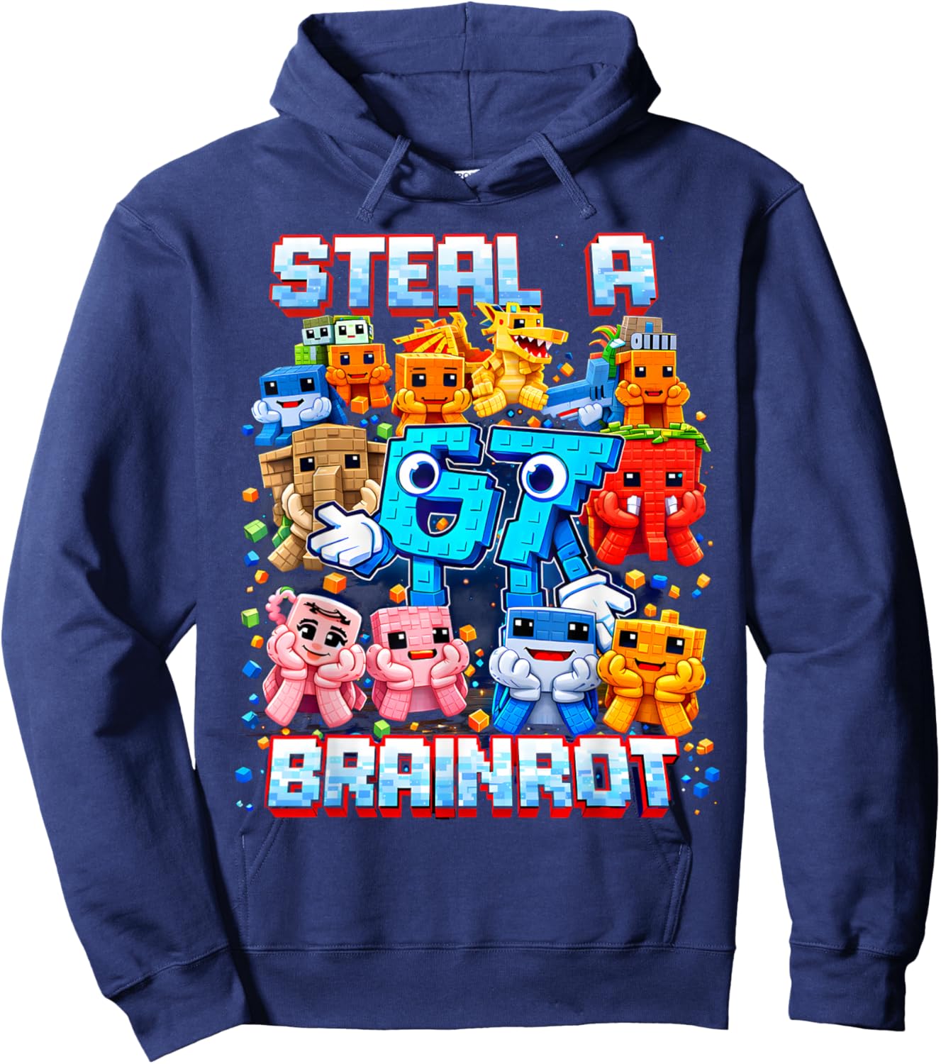 Steal A 67 Brainrot Funny 67 Brainrot Meme Gift Boy Kids Hoodie - Hoodie | Navy