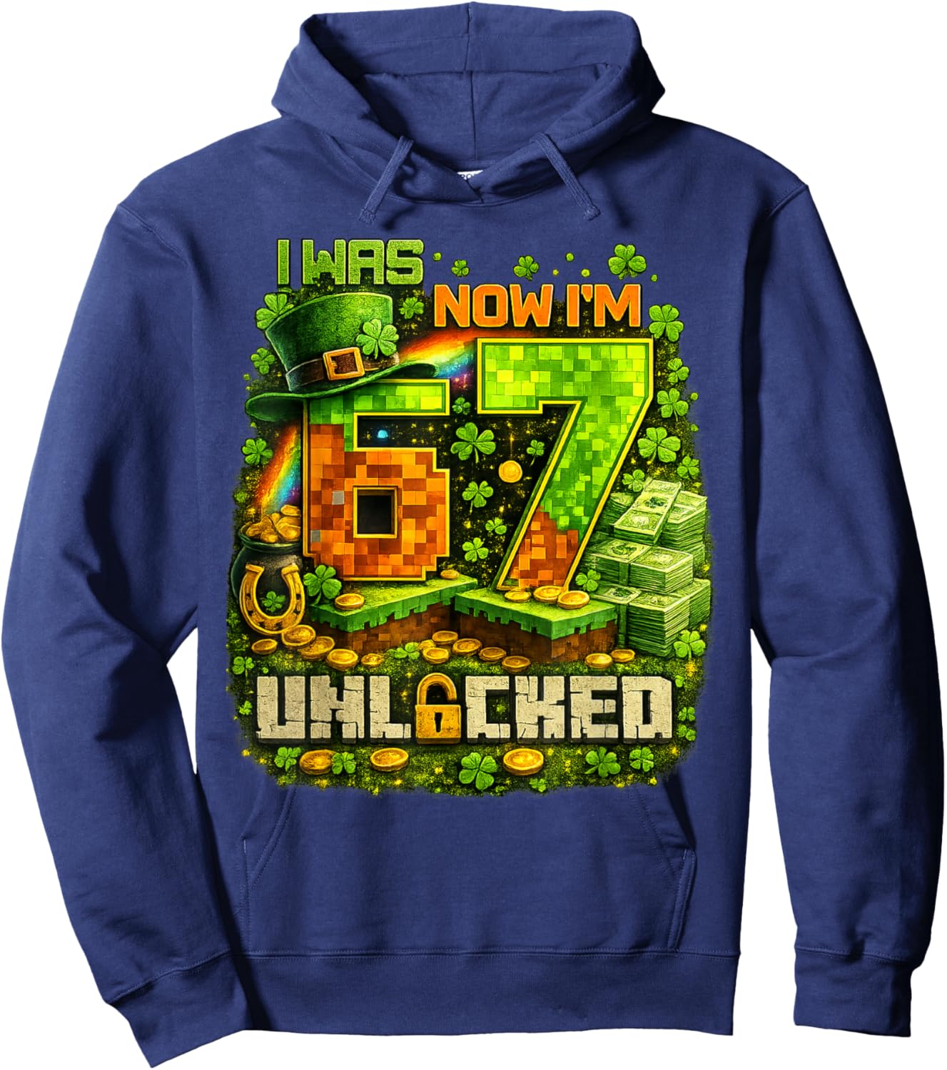 Funny Meme Six Seven 67 Bruh Video Game Gifts for Boys Kids Hoodie - Hoodie | Navy