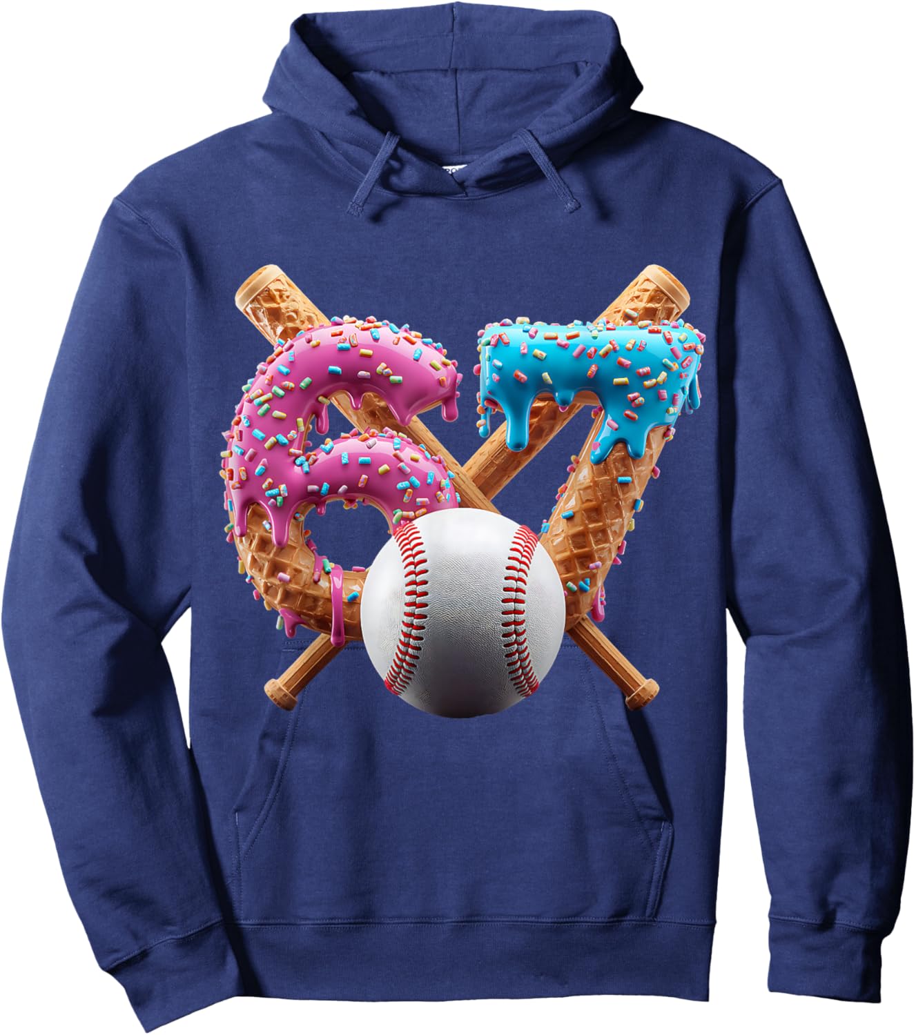 67 Baseball Ice Cream Drip Kids Youth Hoodie - Hoodie | Navy