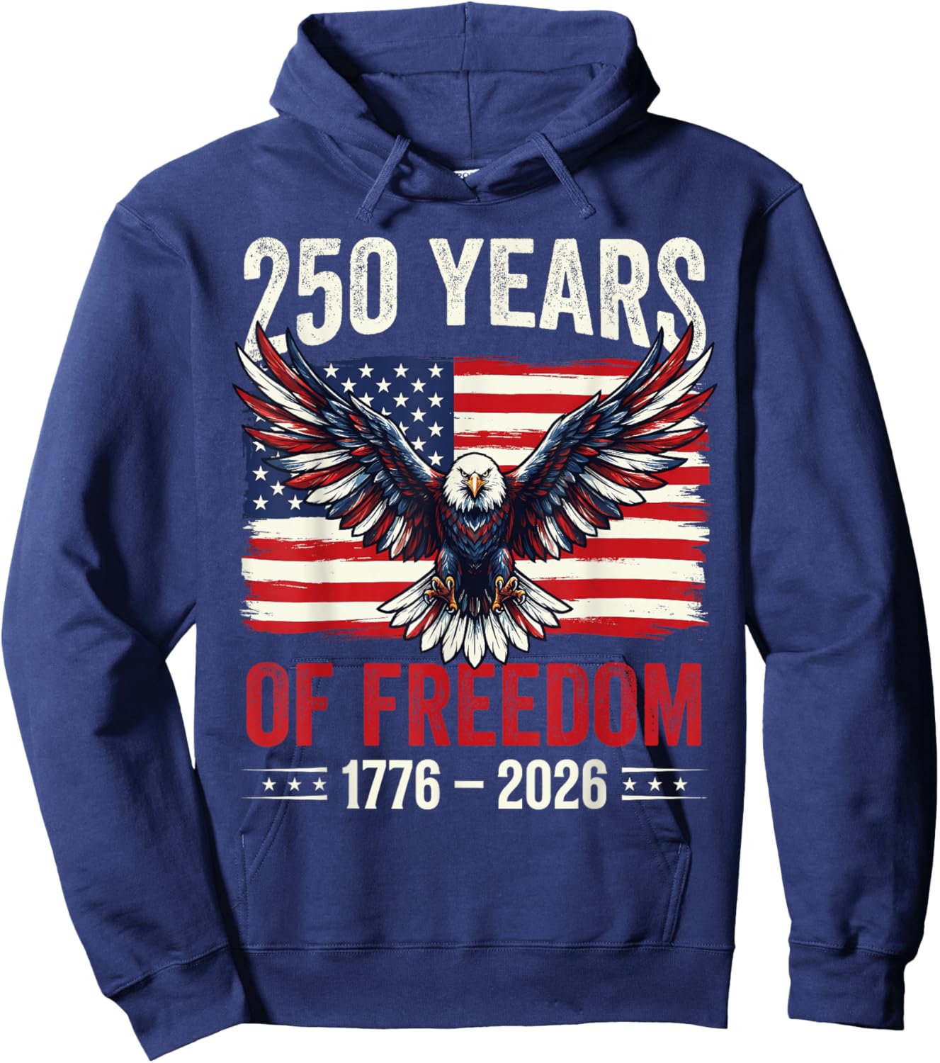Retro 250 Years American 1776 2026 250th USA Years Men Women Hoodie - Hoodie | Navy