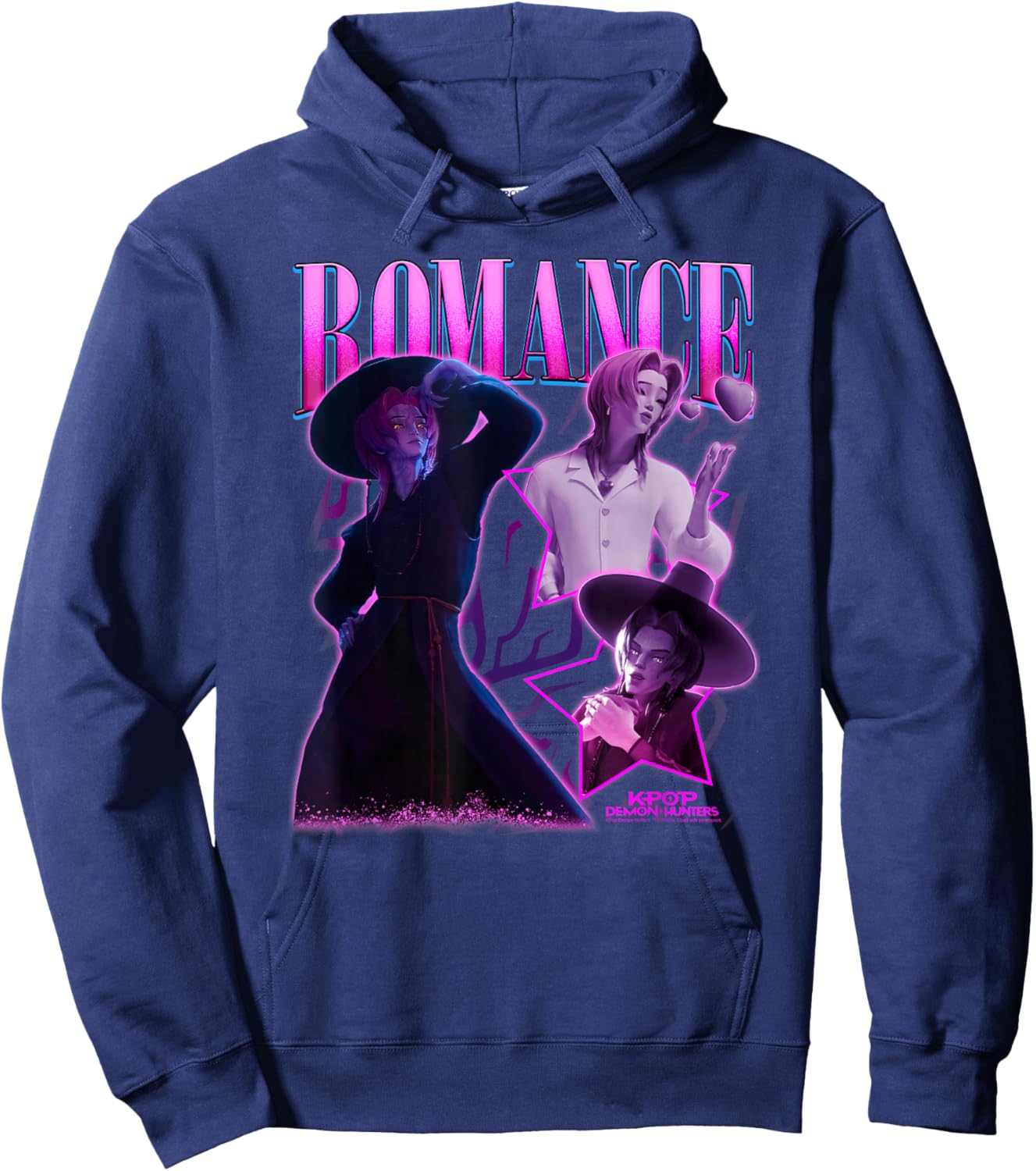 Kpop Demon Hunters Halloween Romance Showcase Y2K Poster Hoodie - Hoodie | Navy
