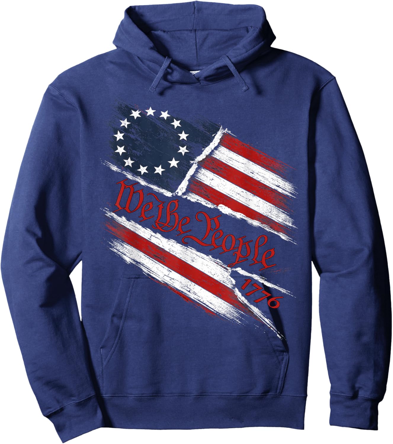 Patriotic 4th of July Betsy Ross Flag We The People 1776 Hoodie - Hoodie | Navy