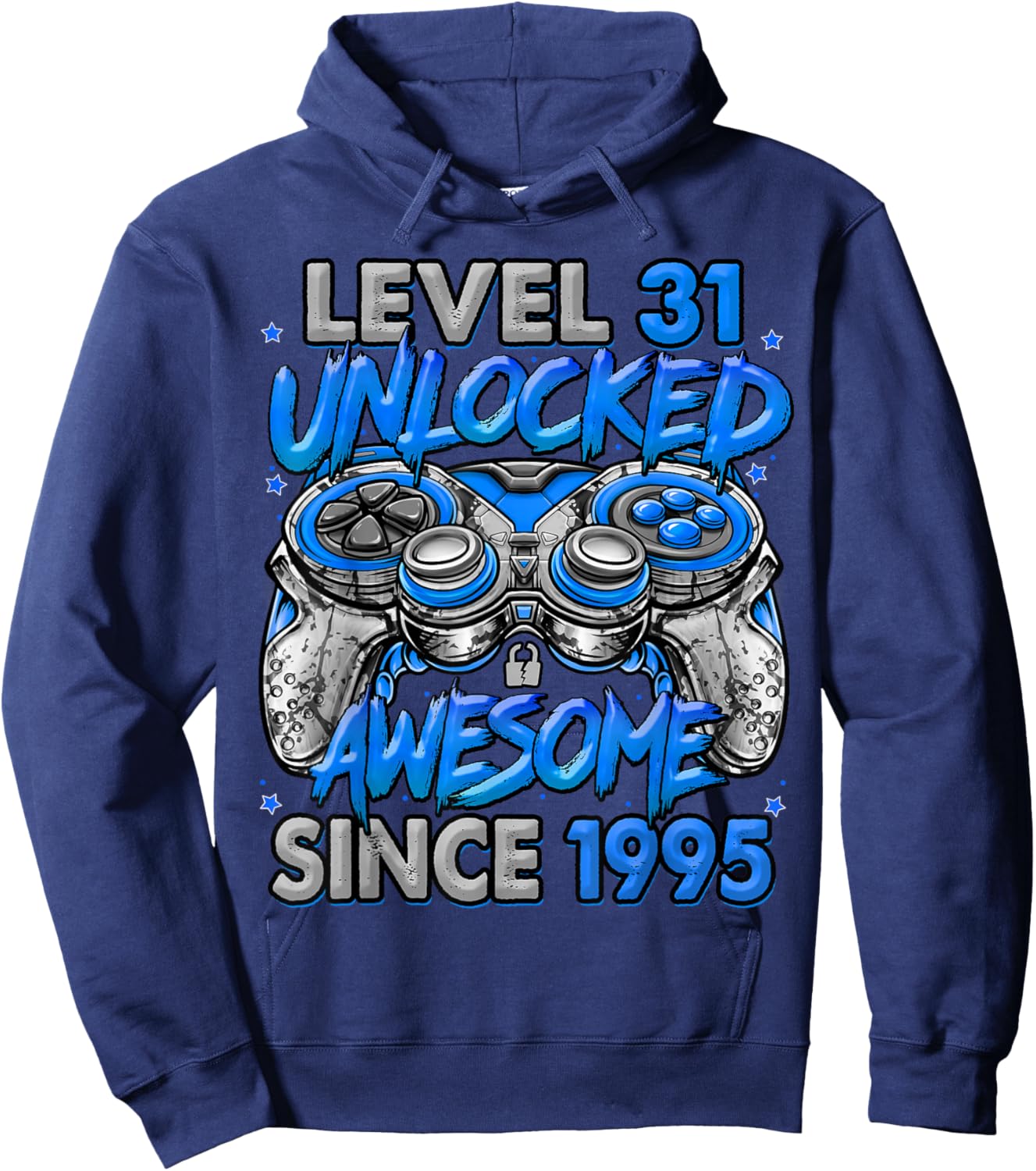 Level 31 Unlocked Awesome Since 1995 31st Birthday Gaming Hoodie - Hoodie | Navy