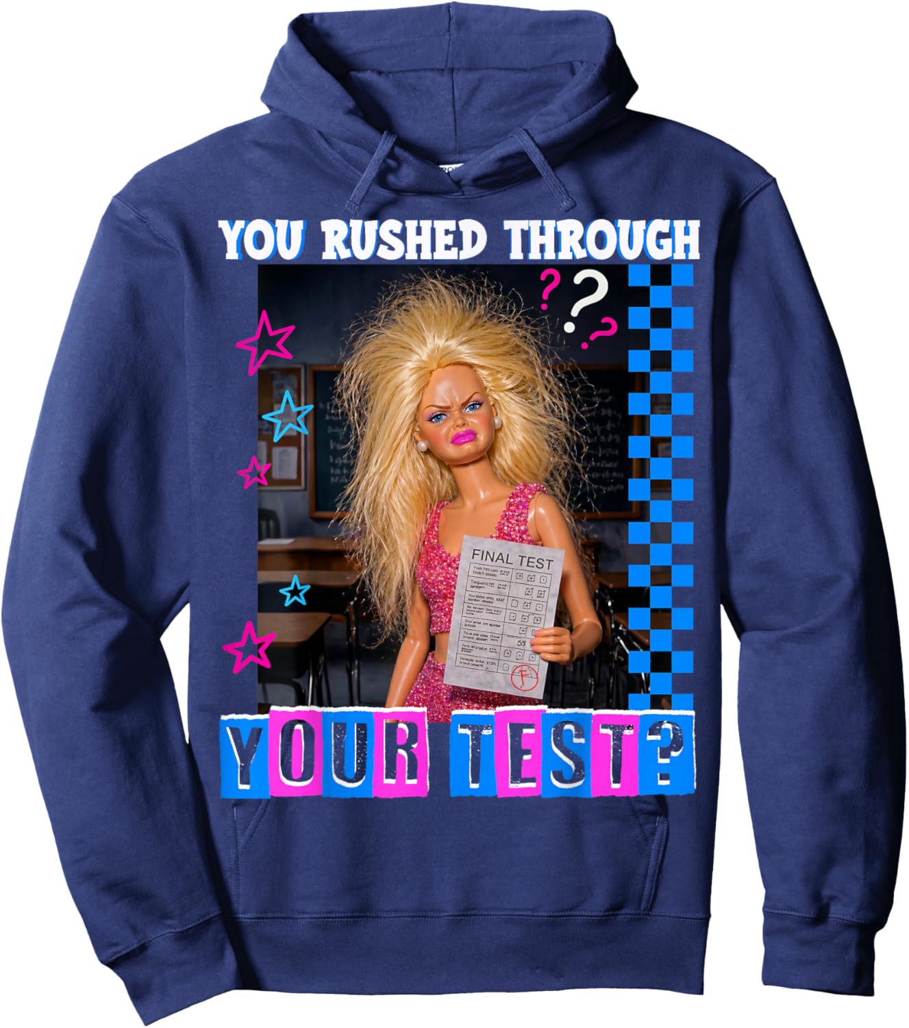 You Rushed Through Your Test Funny Test Day Teacher Meme Hoodie - Hoodie | Navy