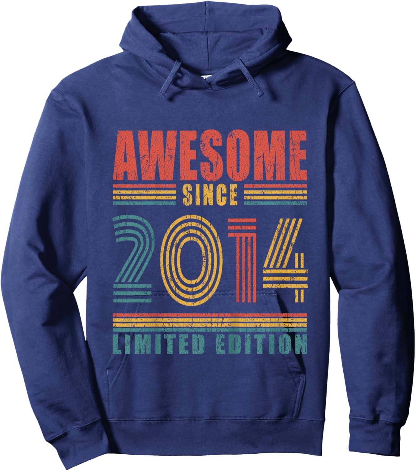 12th Birthday Awesome Since 2014 Vintage 12 Birthday Hoodie - Hoodie | Navy