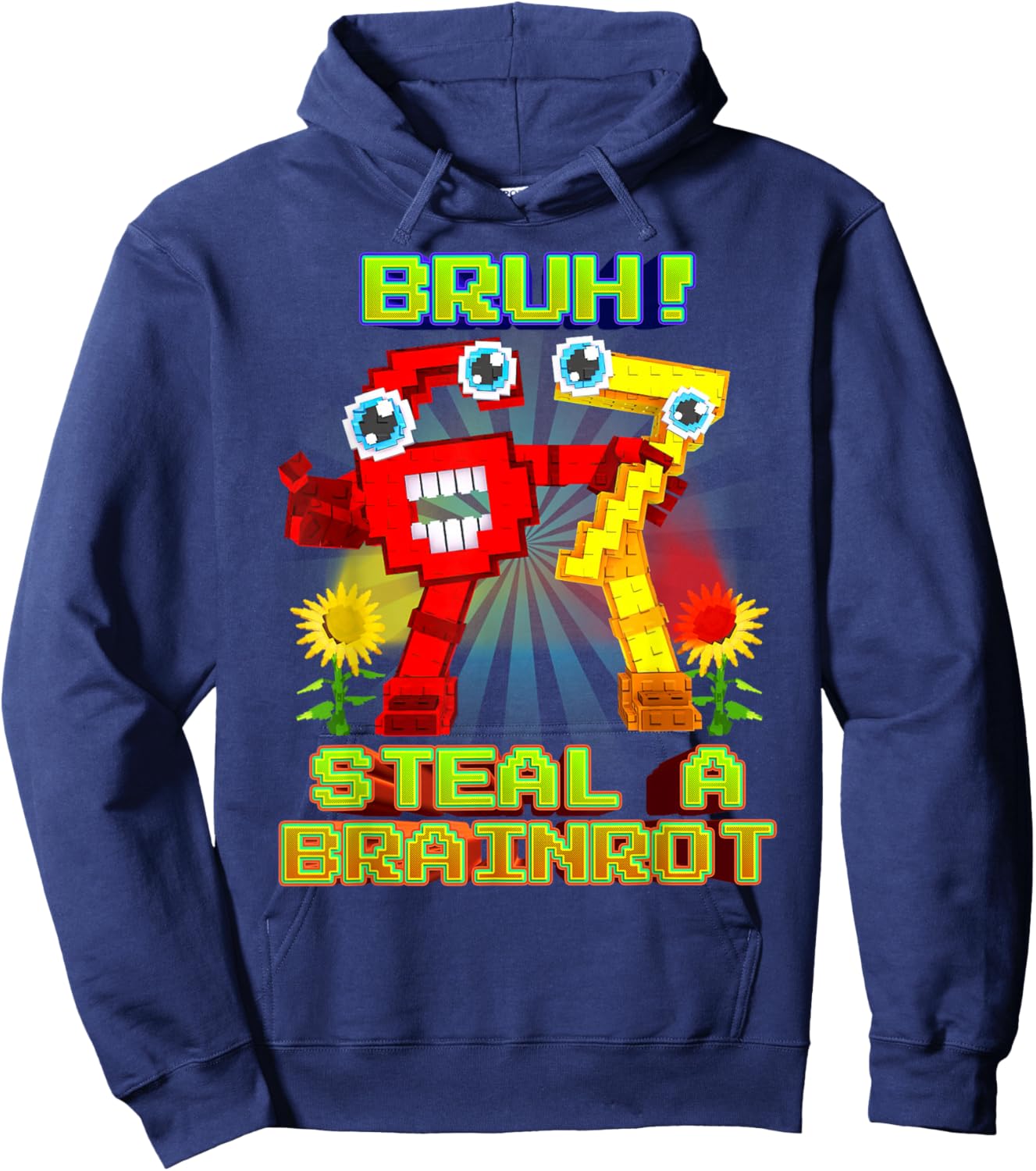 Bruh Secret 67 Six Seven 6-7 Brainrot for Boys Kids Teens Hoodie - Hoodie | Navy