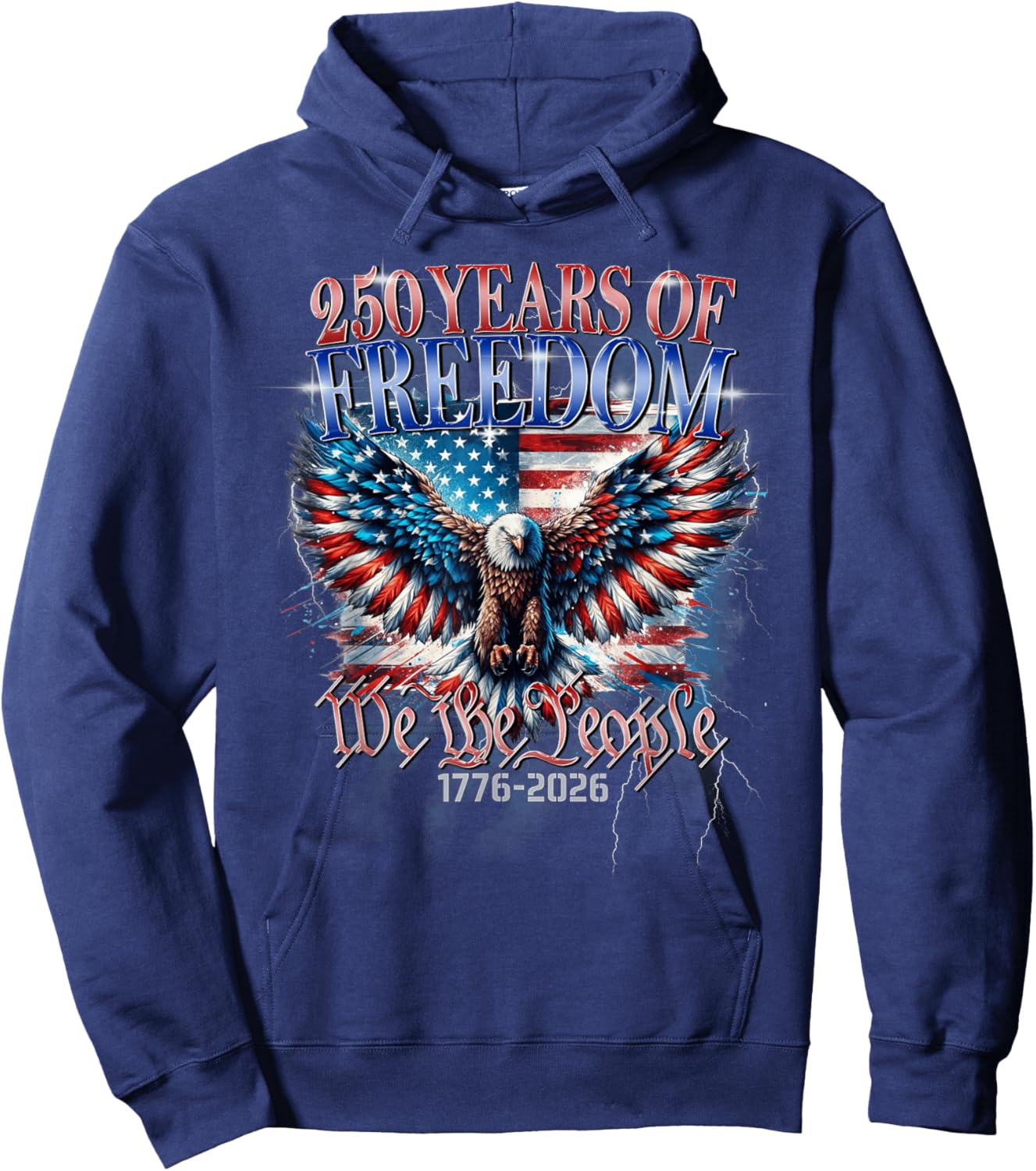 Flag Vintage 250 Years American 1776 2026 250th USA Birthday Hoodie - Hoodie | Navy