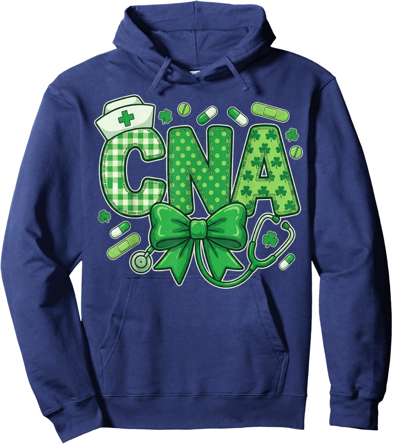 Certified Nursing Assistant St Patricks Day CNA Nurse Hoodie - Hoodie | Navy