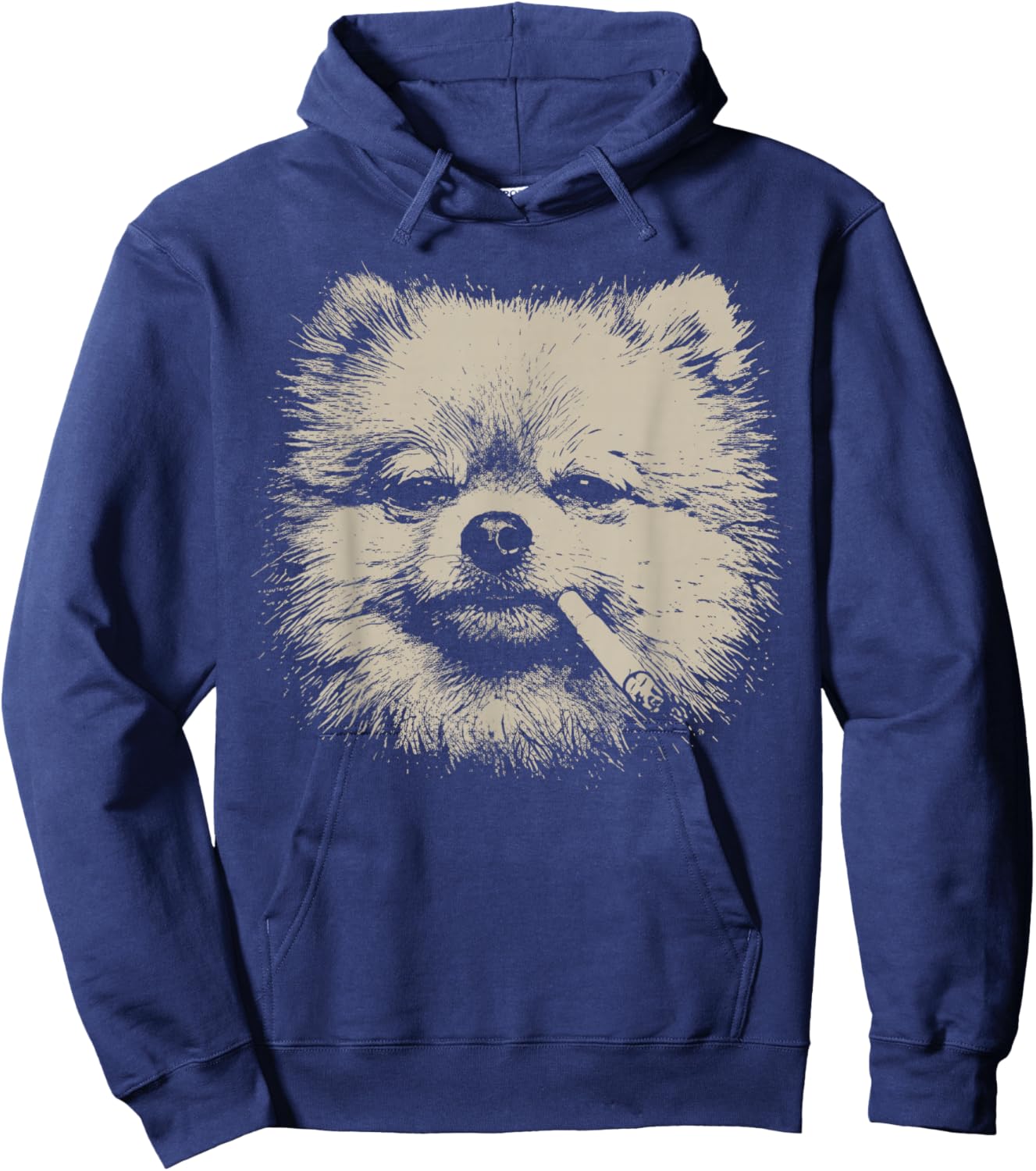 Dog Smoking Meme Funny Pomeranian Dog Meme Pet Lover Hoodie - Hoodie | Navy