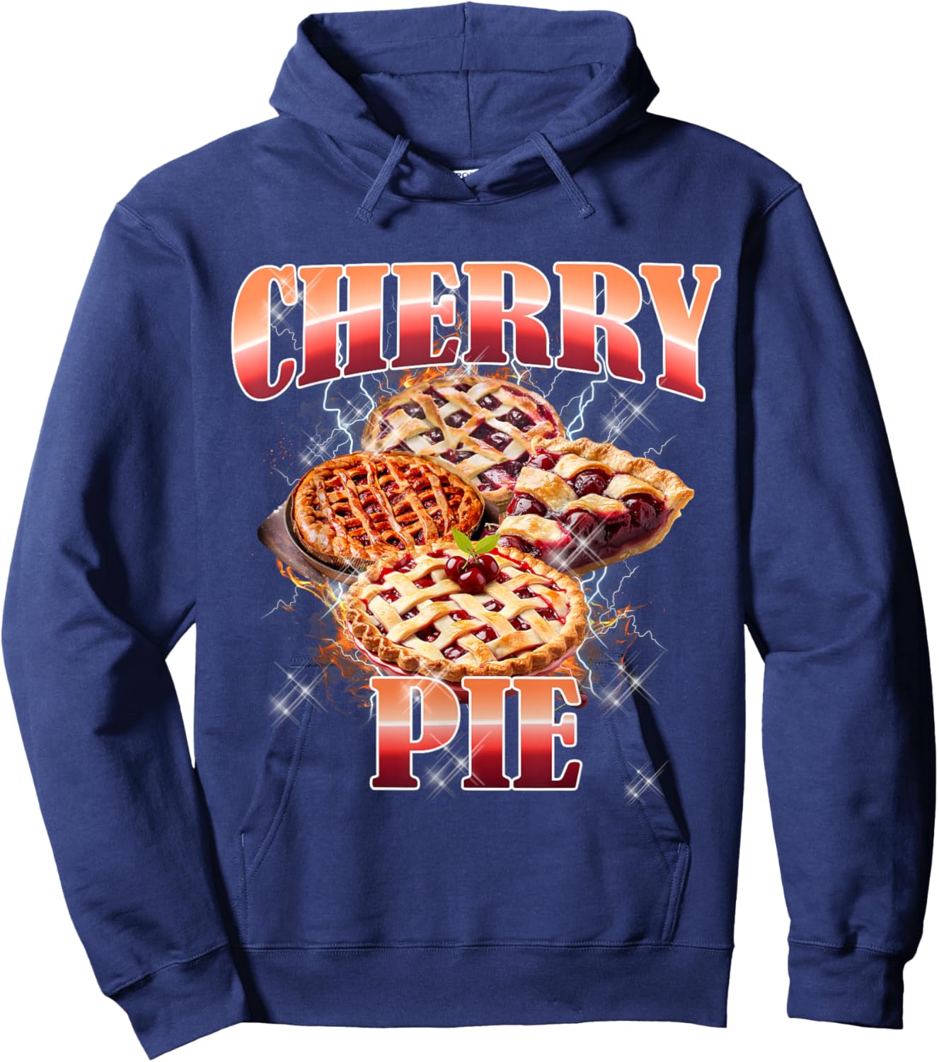 Thanksgiving Cherry Pie Bootleg 90's Rap Rock Vintage Hoodie - Hoodie | Navy