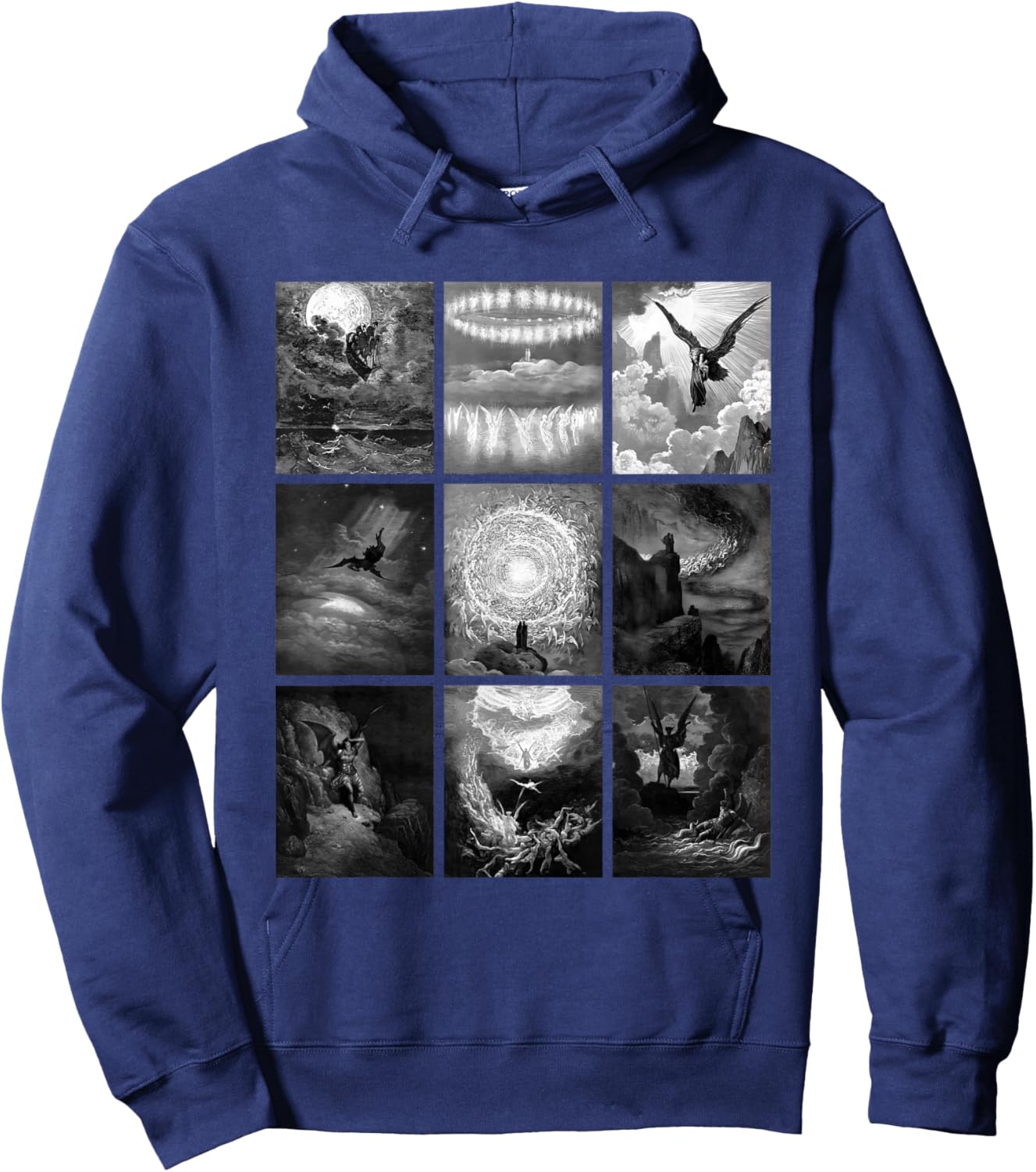 Gustave Dore Famous Illustrations Retro Vintage Classic Art Hoodie - Hoodie | Navy