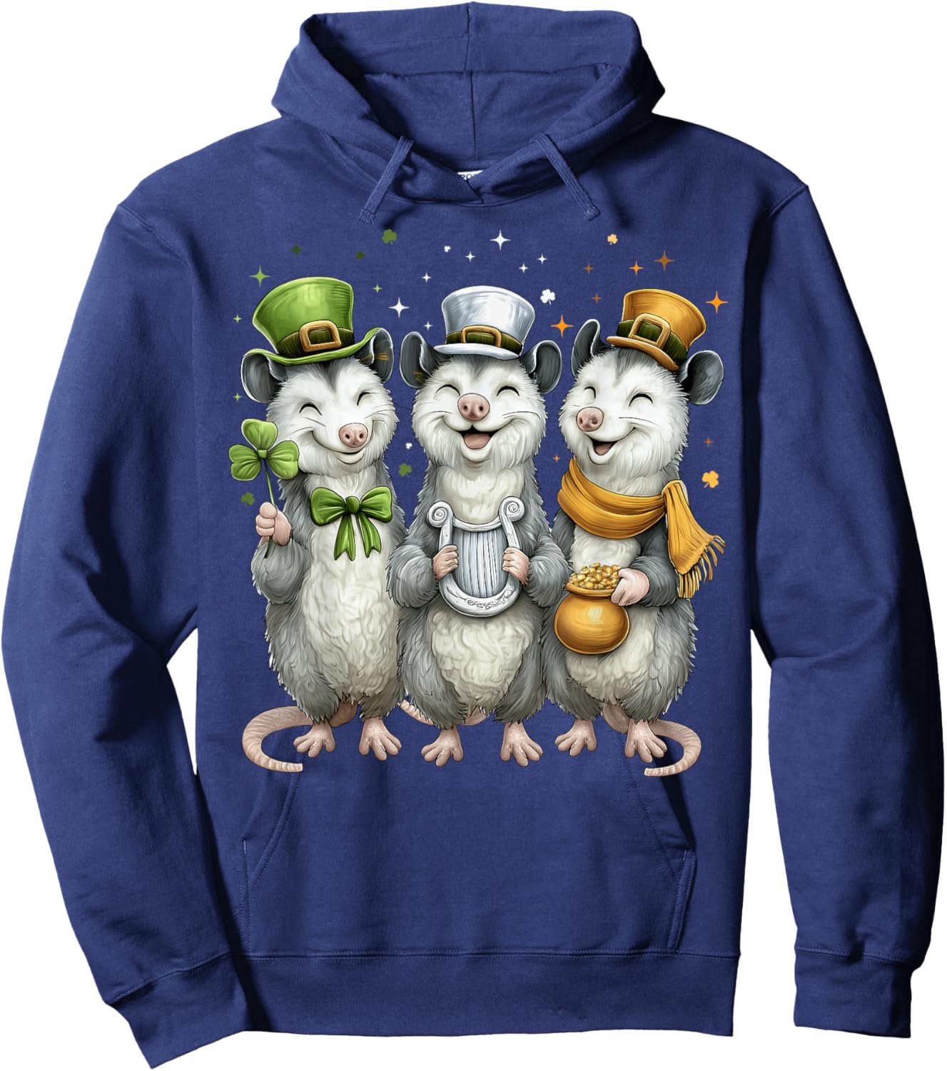 Opossum Possum Leprechaun Shamrock St. Patricks Day Ireland Hoodie - Hoodie | Navy