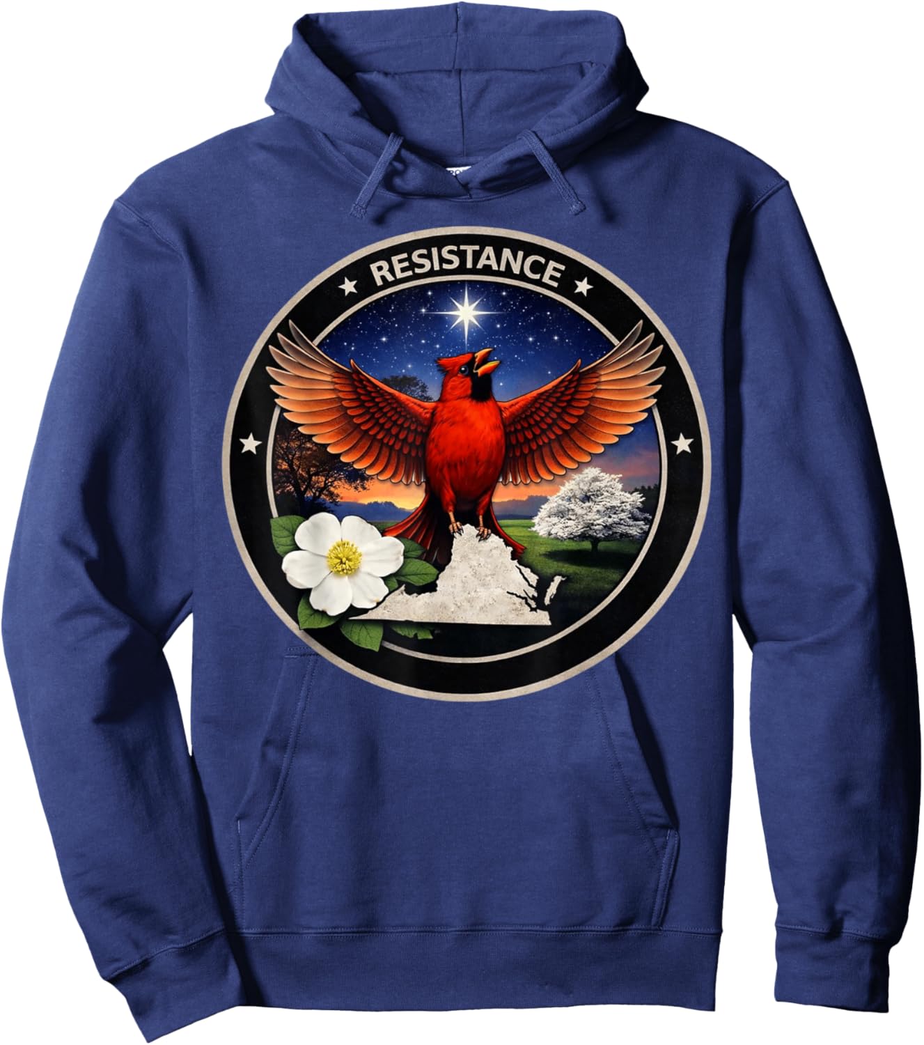 Virginia VA Rebel Bird Alliance Resistance No Kings 2026 Hoodie - Hoodie | Navy