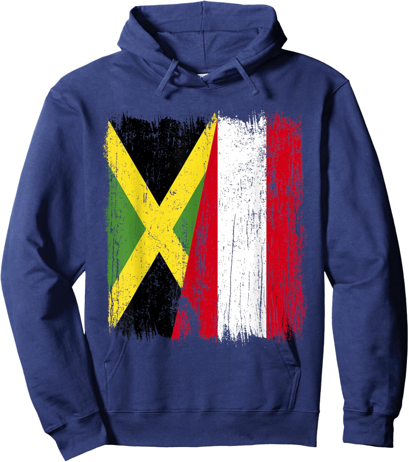 Jamaica Austria Half Flag Jamaican Austrian Heritage Hoodie - Hoodie | Navy