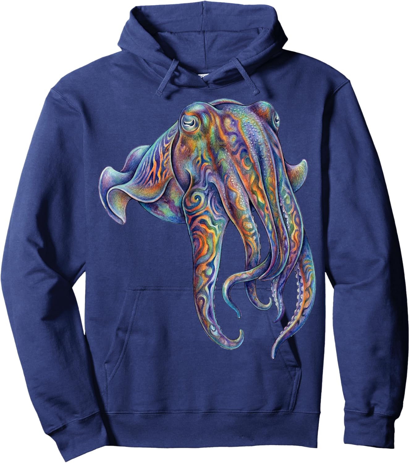 Cuttlefish Abstract Ocean Art Marine Life Colorful Hoodie - Hoodie | Navy