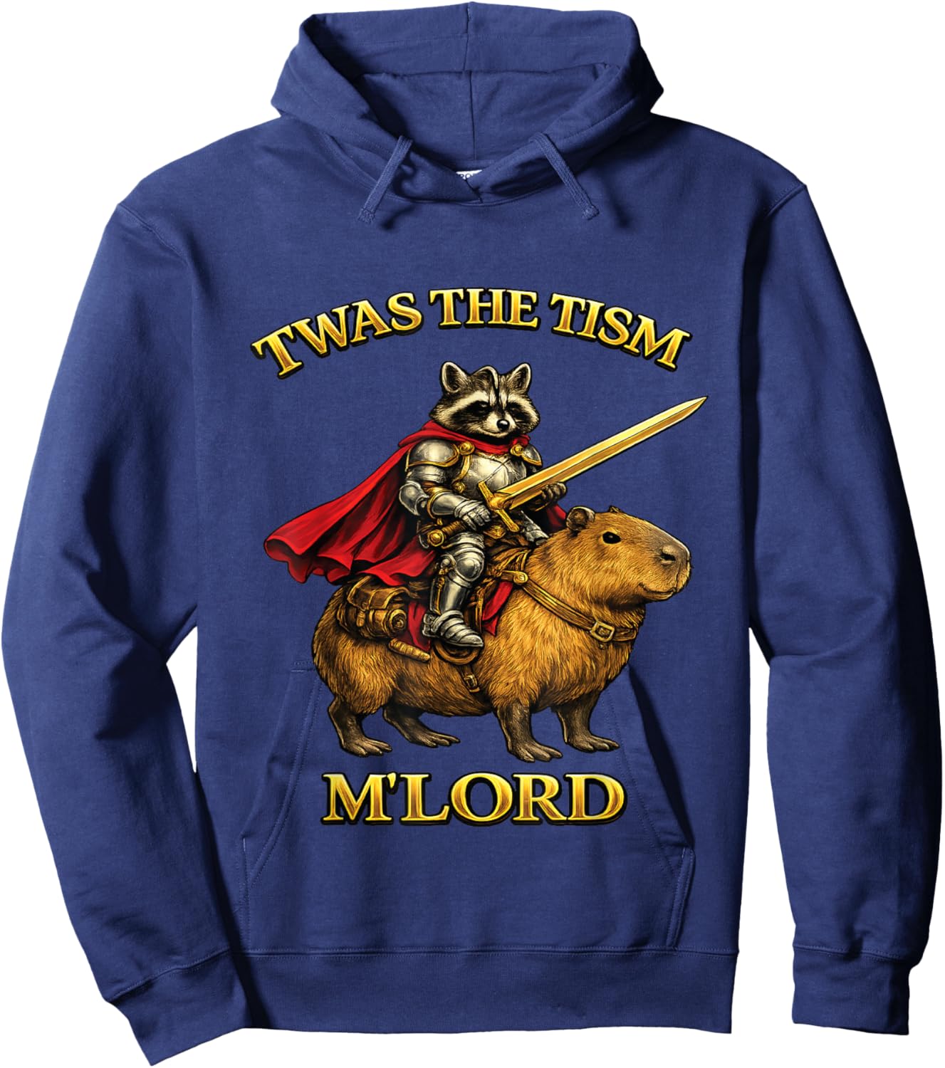 TWAS The Tism M Lord Funny Raccoon Hero Vintage Capybara Hoodie - Hoodie | Navy