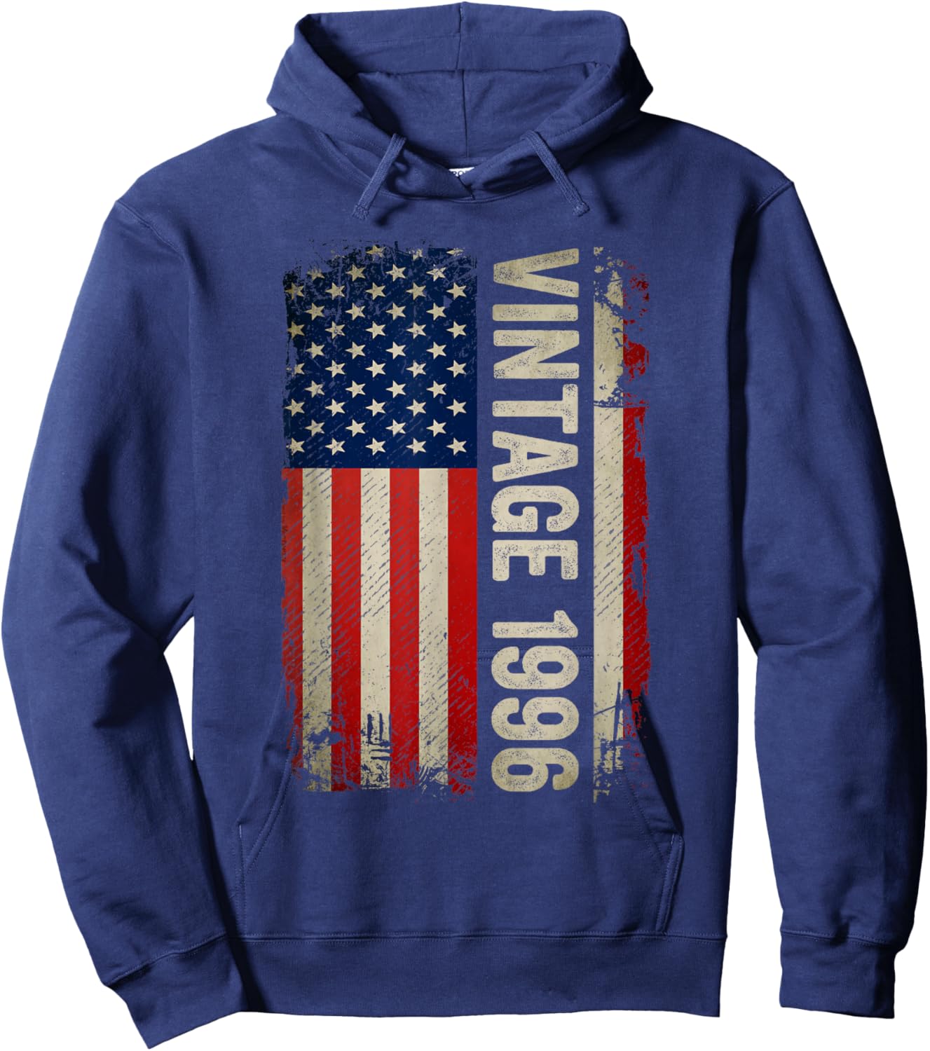 30 Year Old Gift Vintage 1996 American Flag 30th Birthday Hoodie - Hoodie | Navy