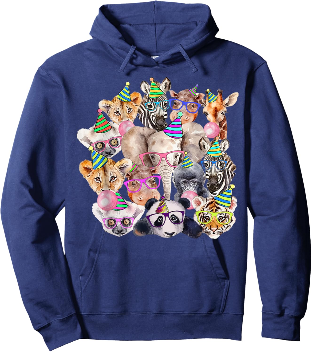 Zoo Animals Wildlife Birthday Party Zoo Day Animals Hoodie - Hoodie | Navy