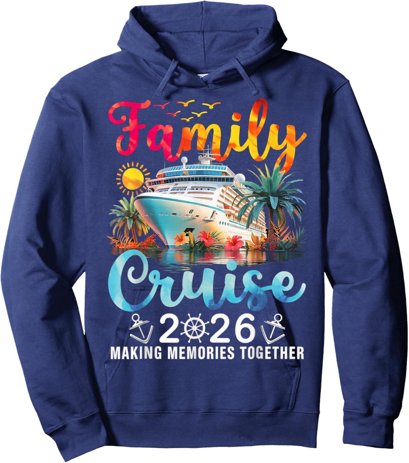 Family Cruise 2026 Family Matching Cruise Vacation Party Hoodie - Hoodie | Navy