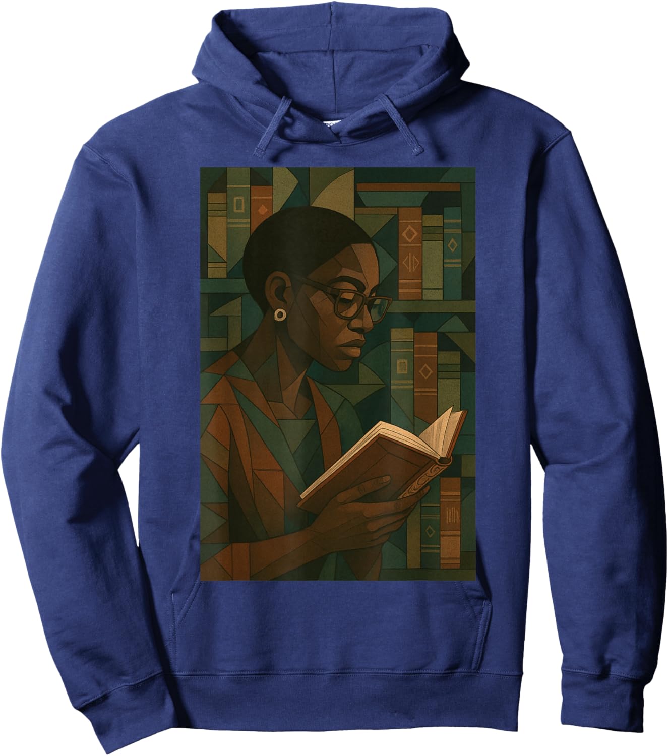 Geometric Black History Educated Women Teacher Book Melanin Hoodie - Hoodie | Navy