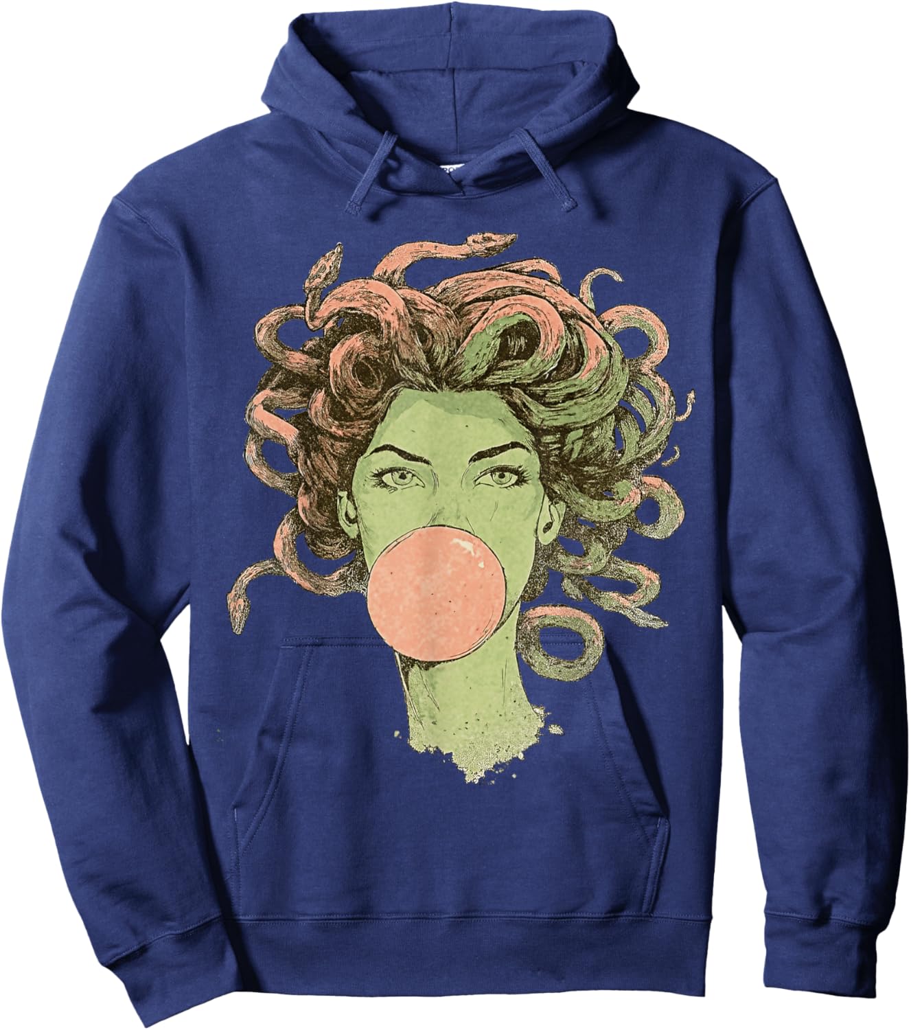 Medusa Bubblegum Mythological Snake Hair Goddess Feminist Hoodie - Hoodie | Navy