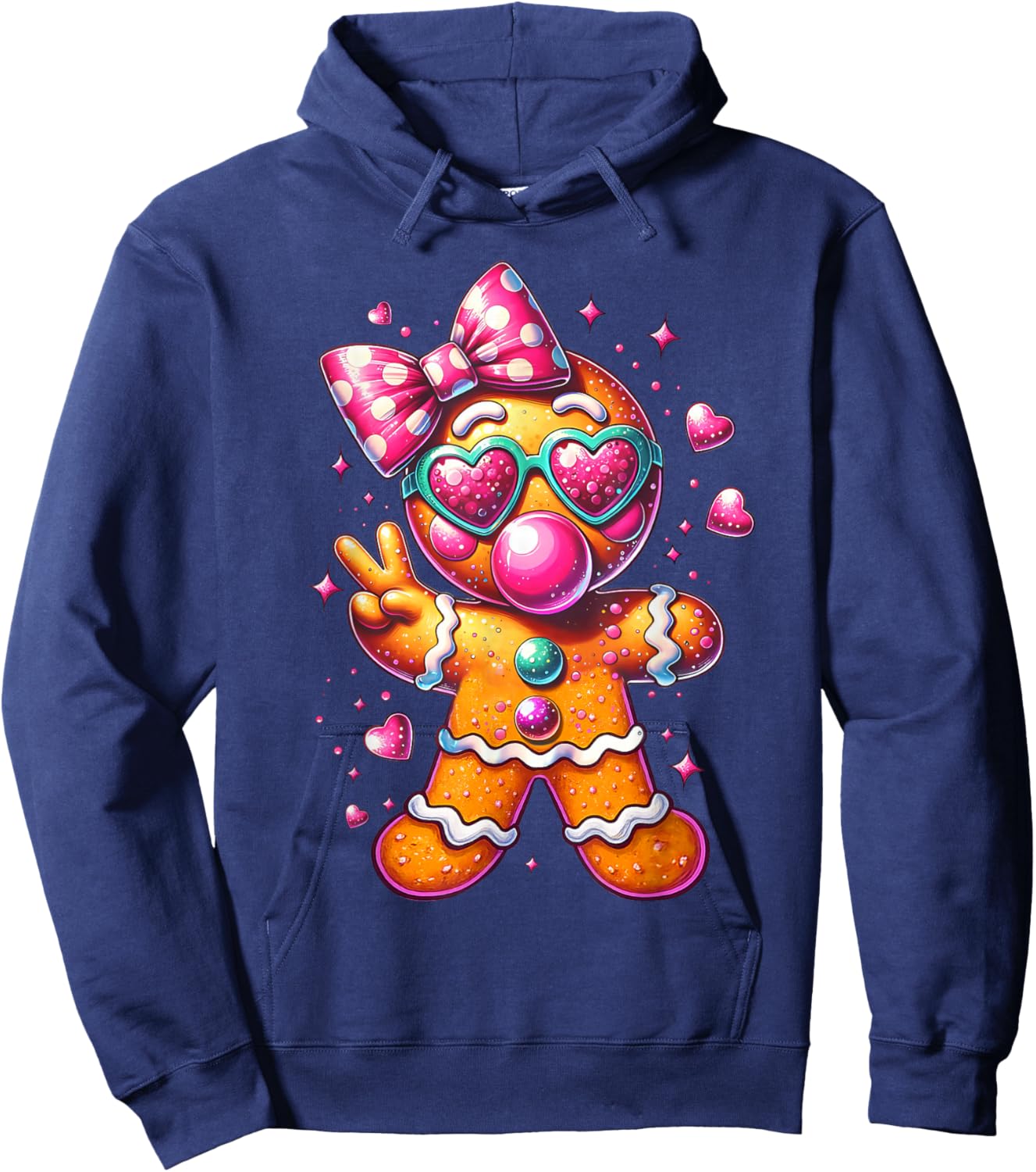 Funny Gingerbread Man Xmas Merry Christmas Pajamas Holiday Hoodie - Hoodie | Navy