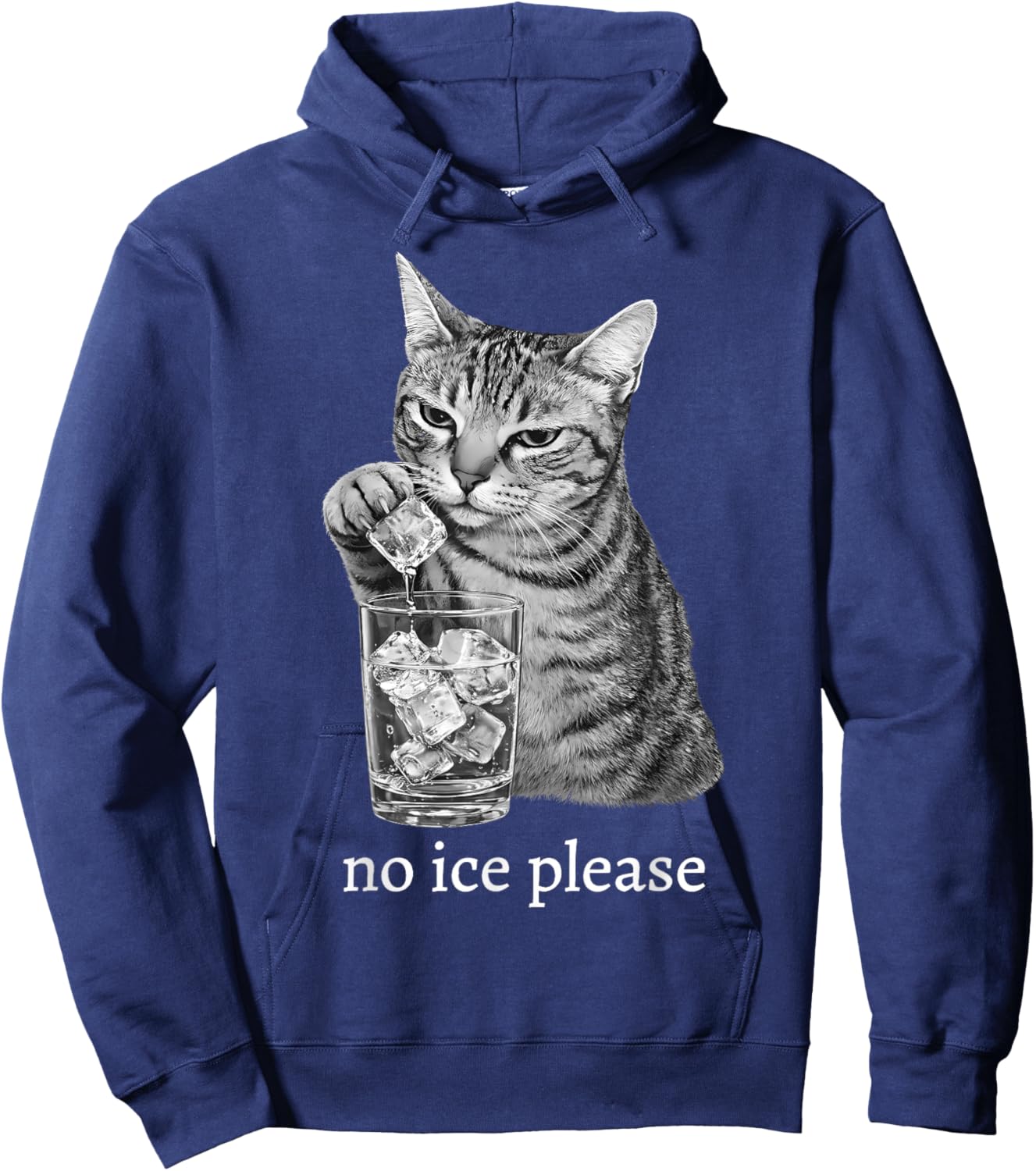 No Ice Please Funny Cat Meme Men Women Hoodie - Hoodie | Navy