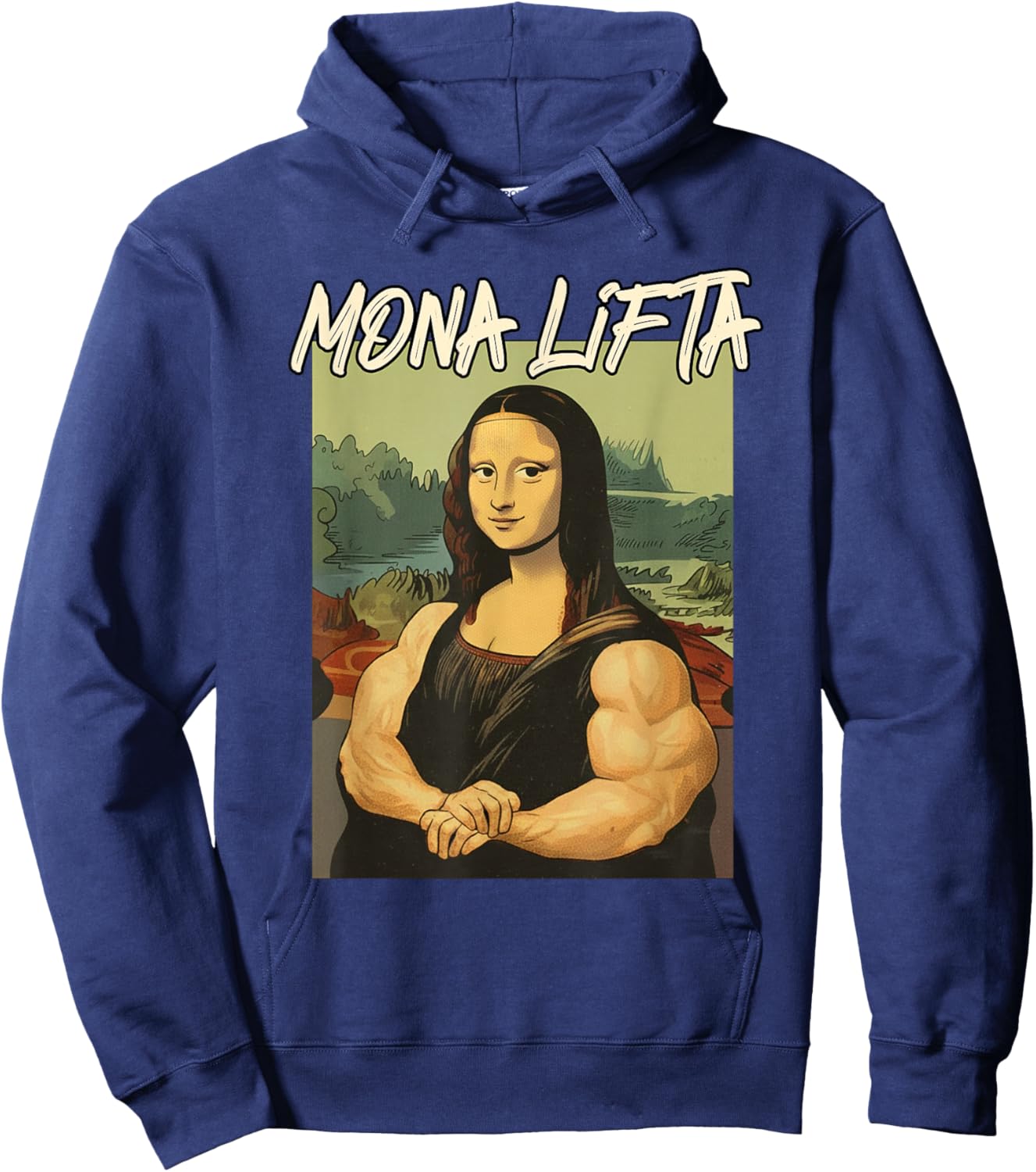 Fitness Gym Workout Muscle Mommy Funny Meme Mona Lifta Hoodie - Hoodie | Navy