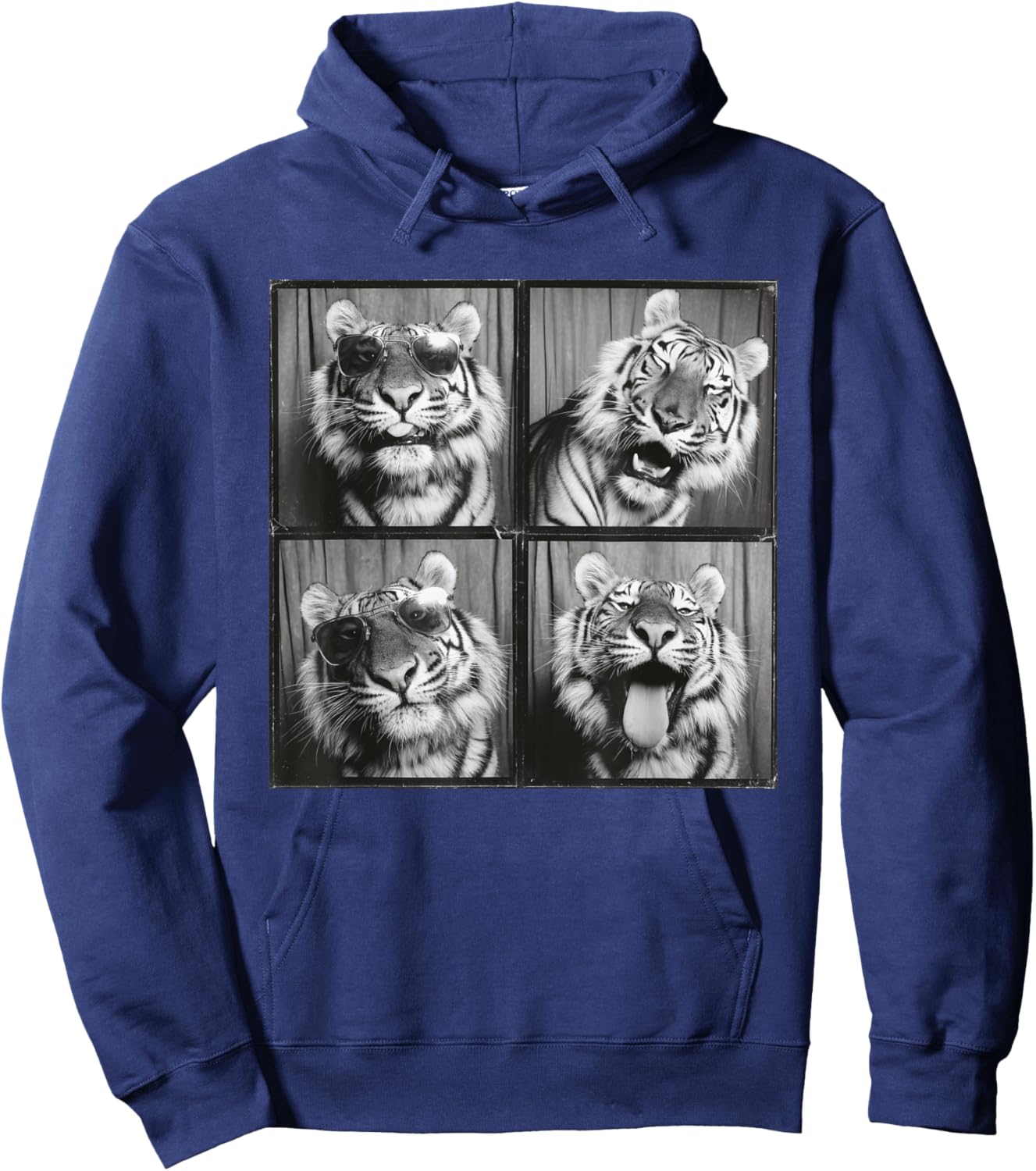 Funny Tiger Sunglasses Hoodie - Hoodie | Navy